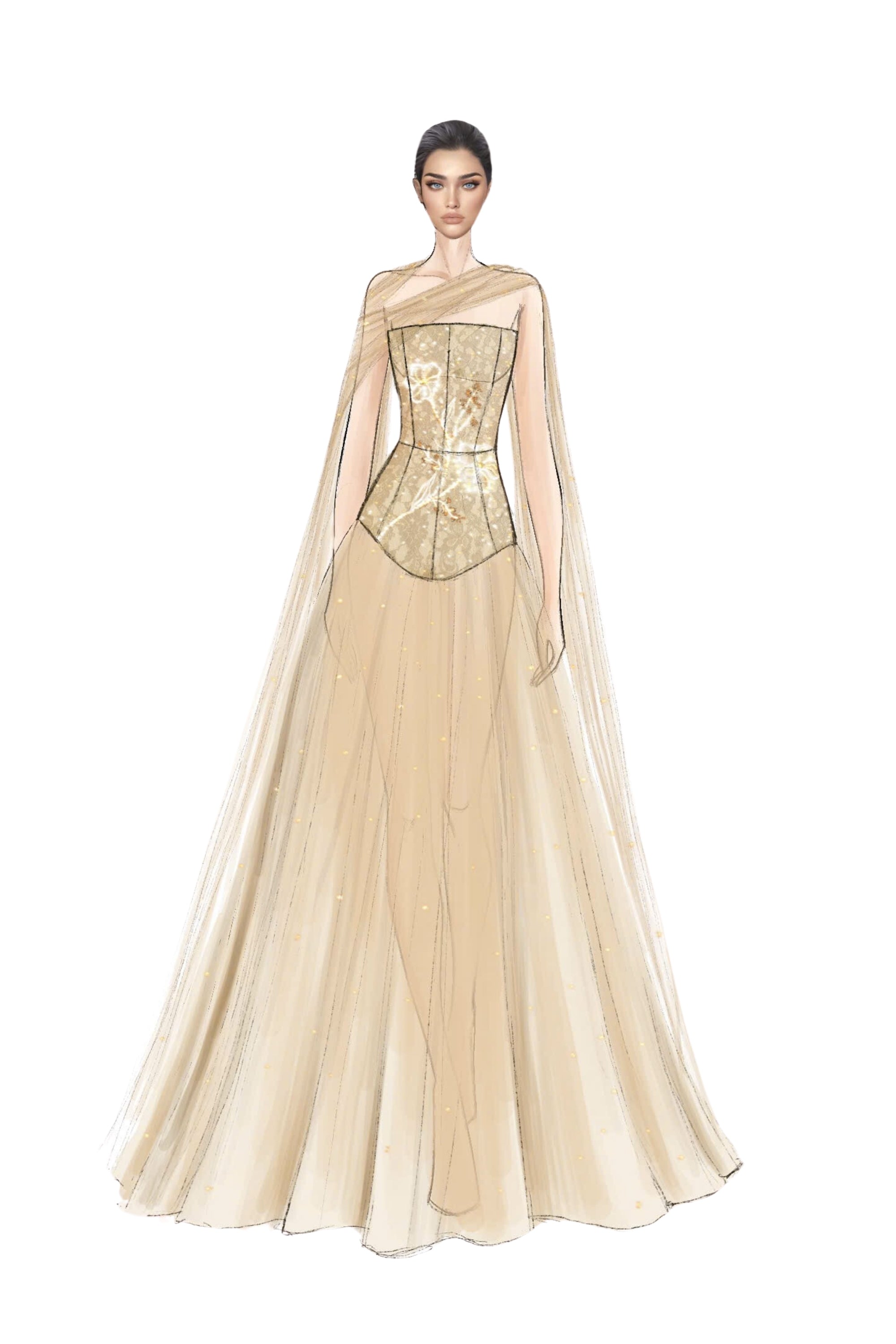 Aqahwan tulle and lace dress