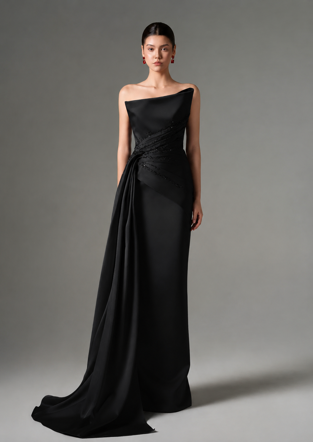 Parisa silk taffeta strapless bodycon dress