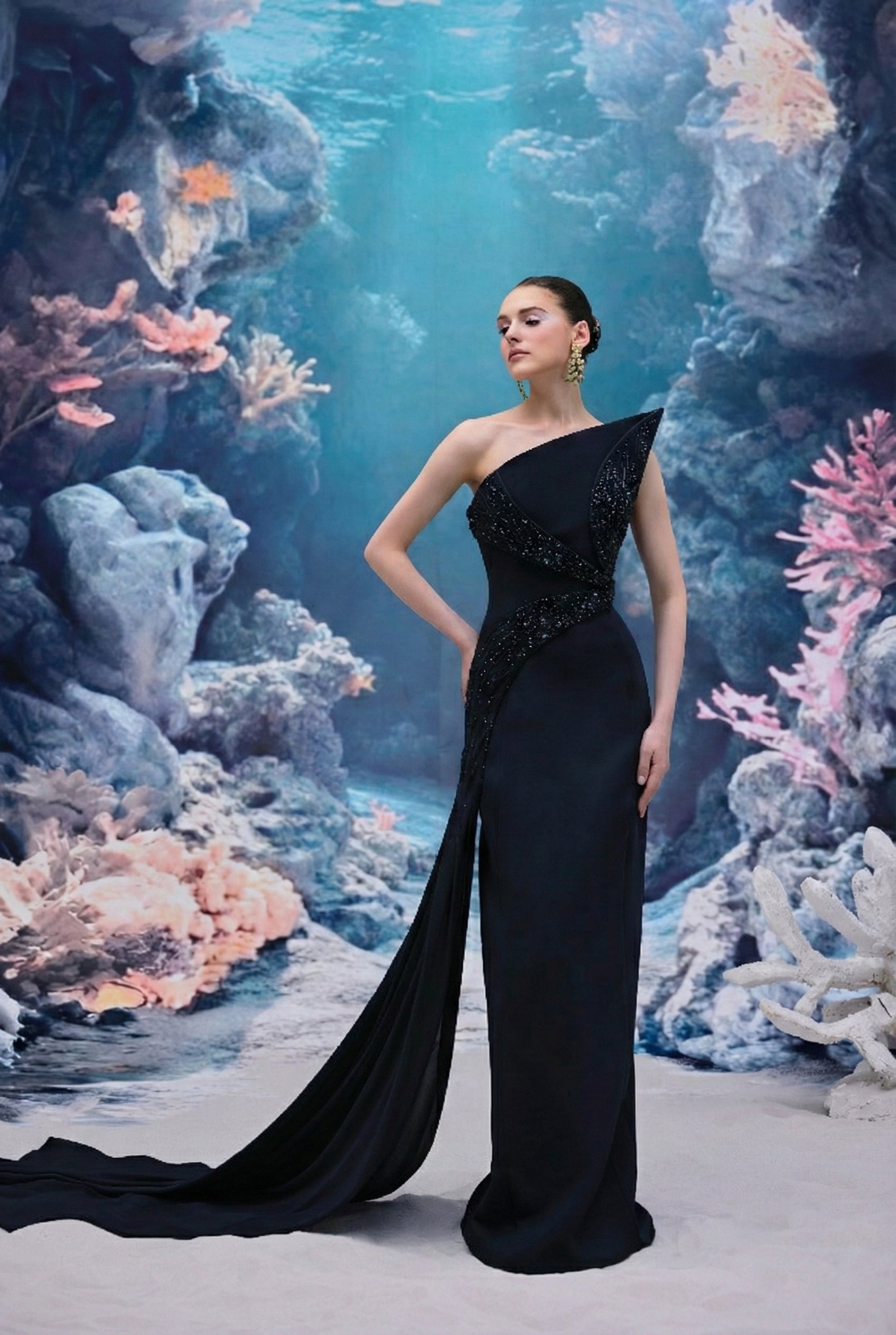 Liora Crepe & Chiffon Dress