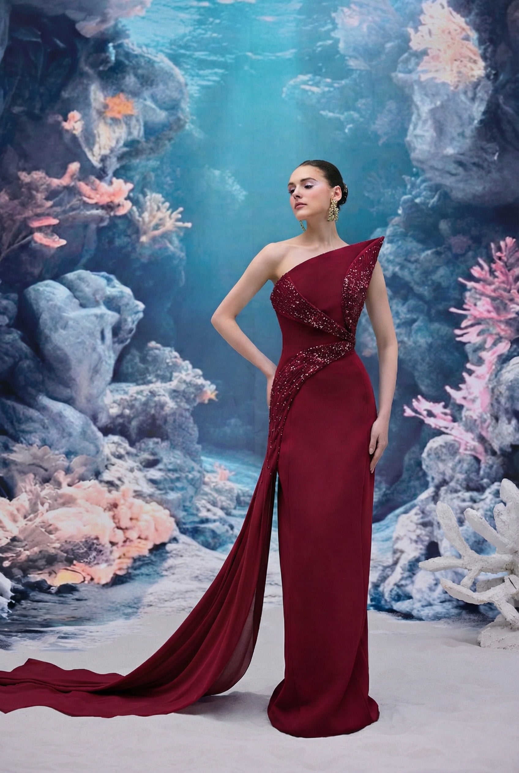 Liora Crepe & Chiffon Dress