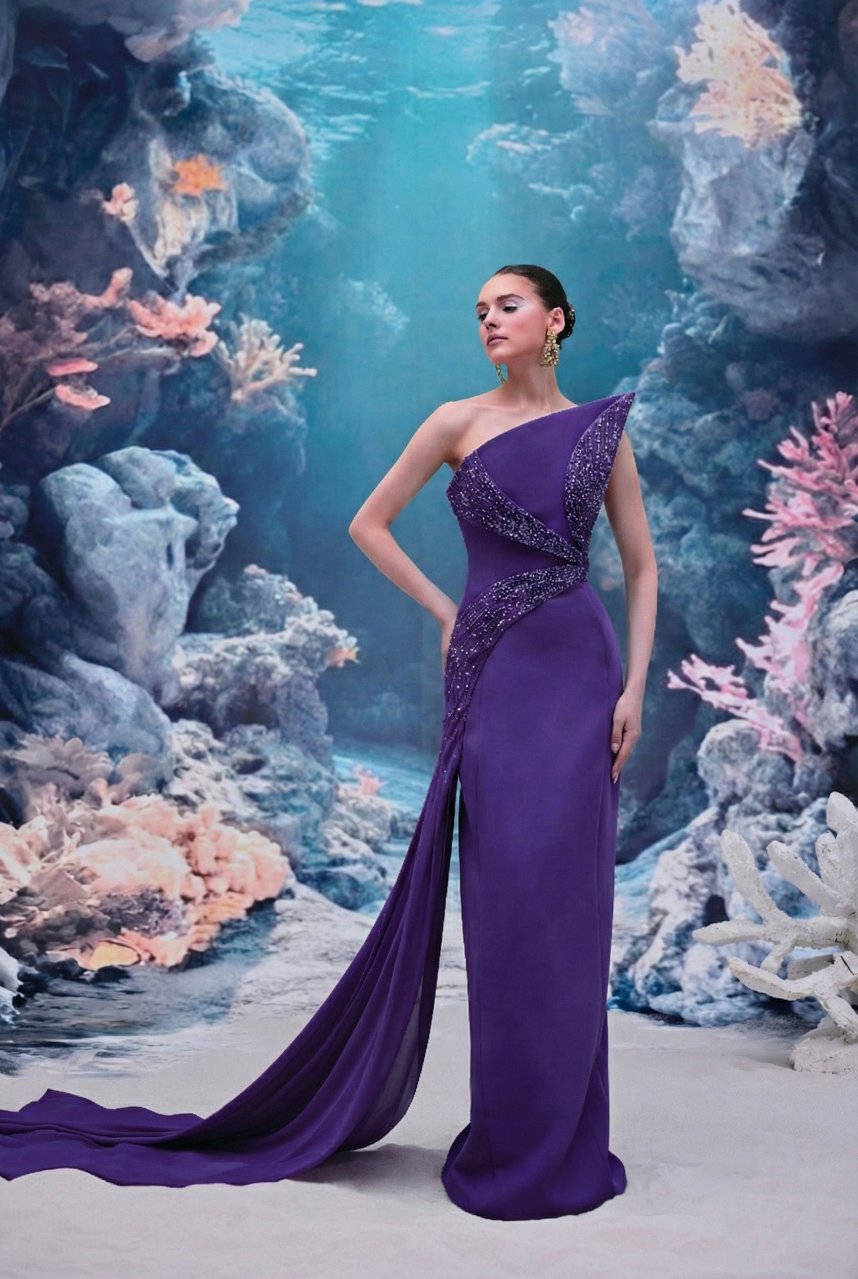 Liora Crepe & Chiffon Dress