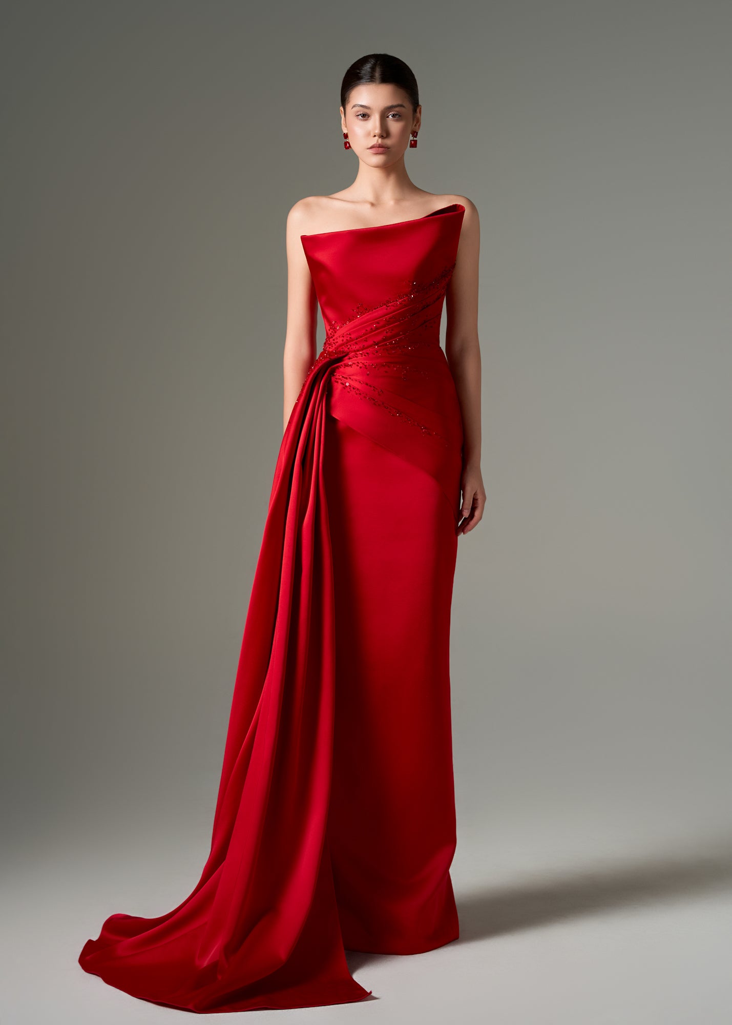 Parisa silk taffeta strapless bodycon dress