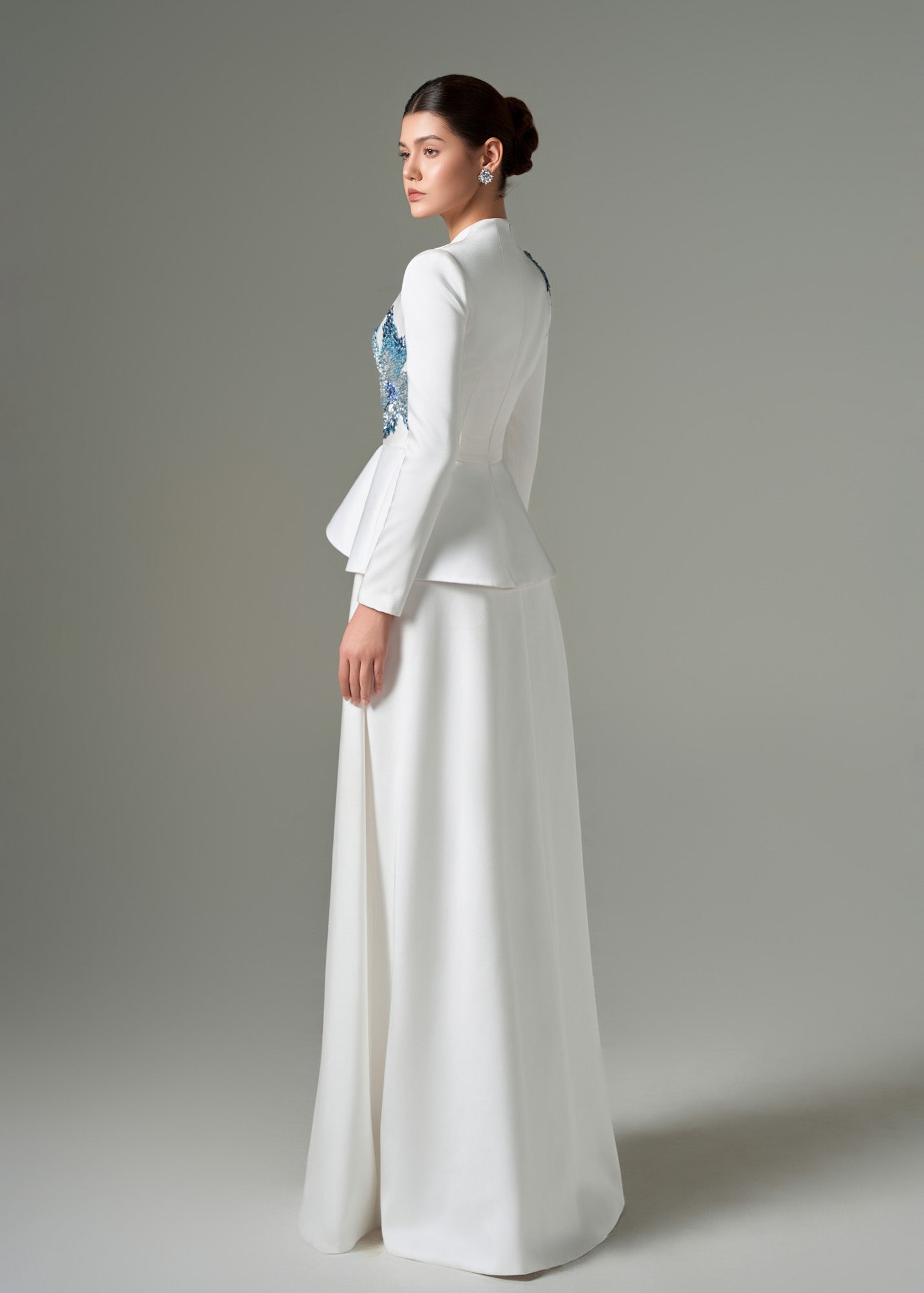 Leila silk taffeta peplum dress