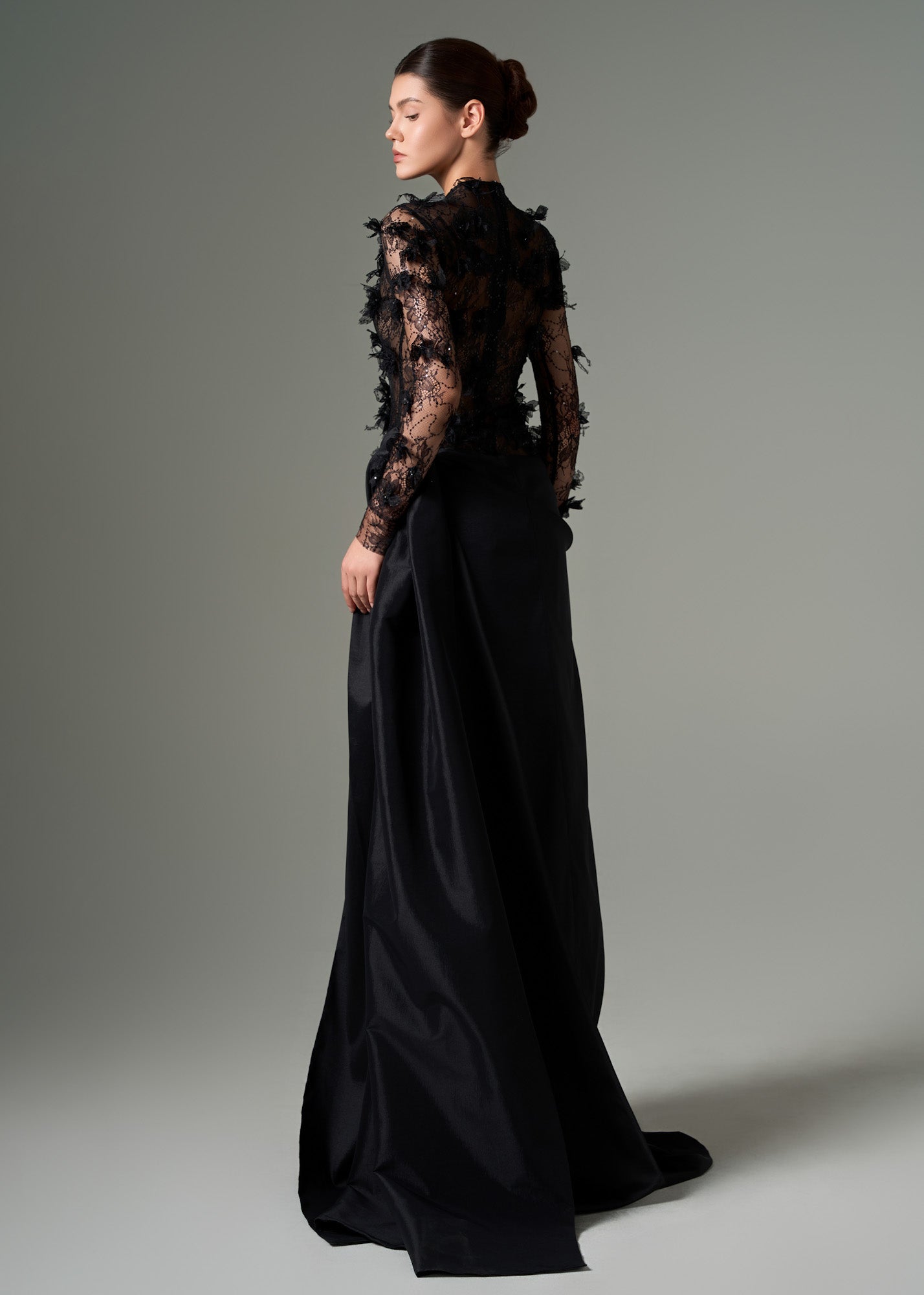 Roxana floral lace and taffeta dress