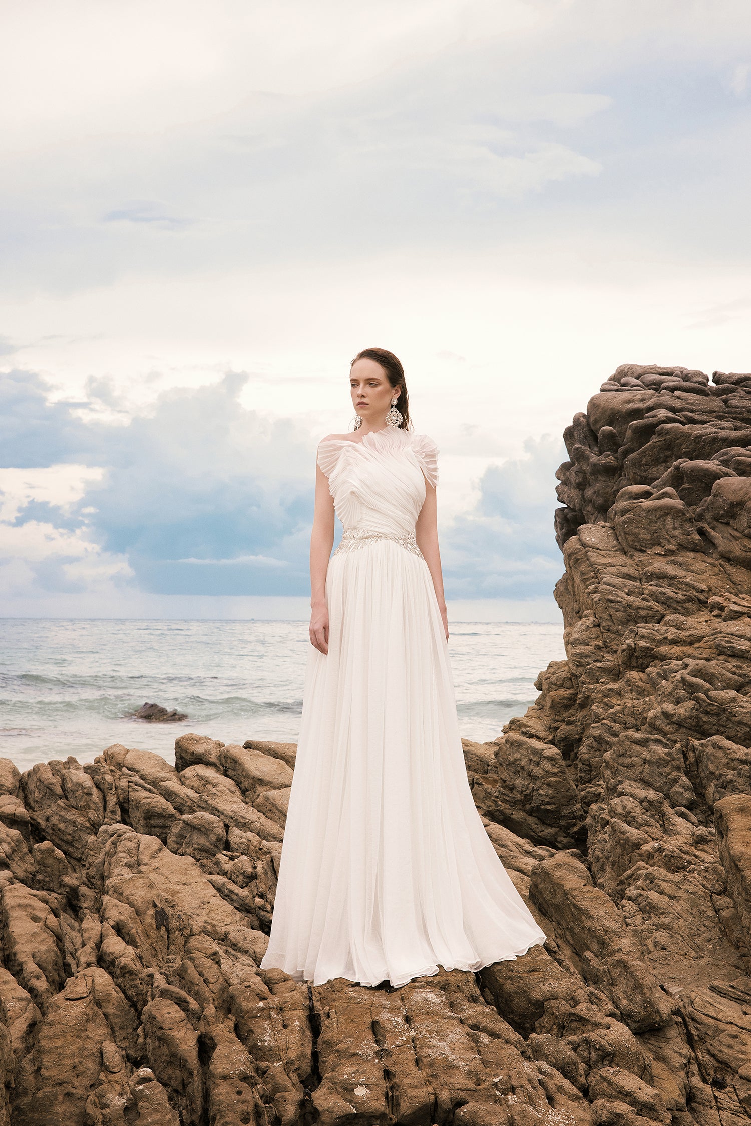 Keilley shiny silk Coral dress