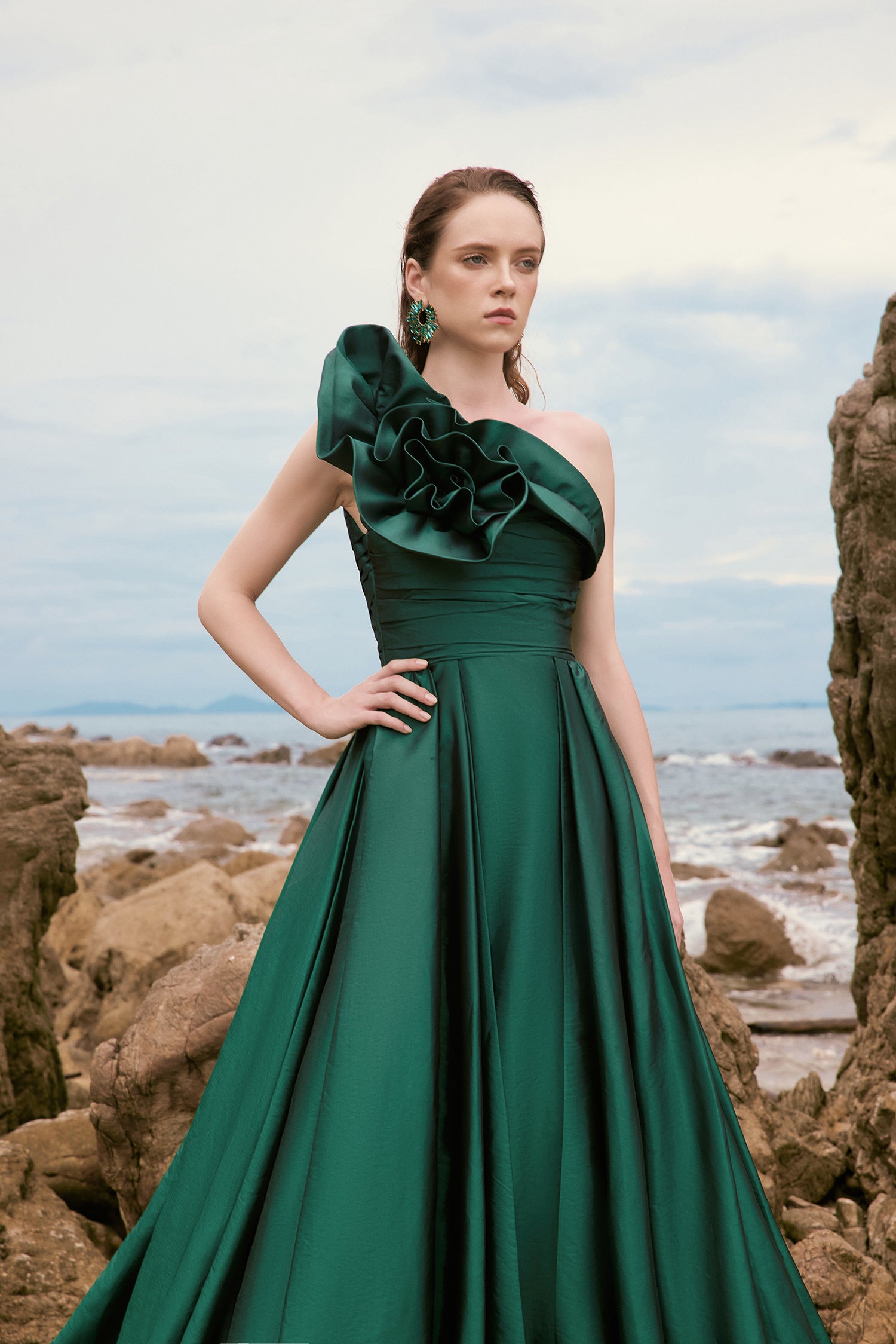 Julieta silk taffeta floral dress