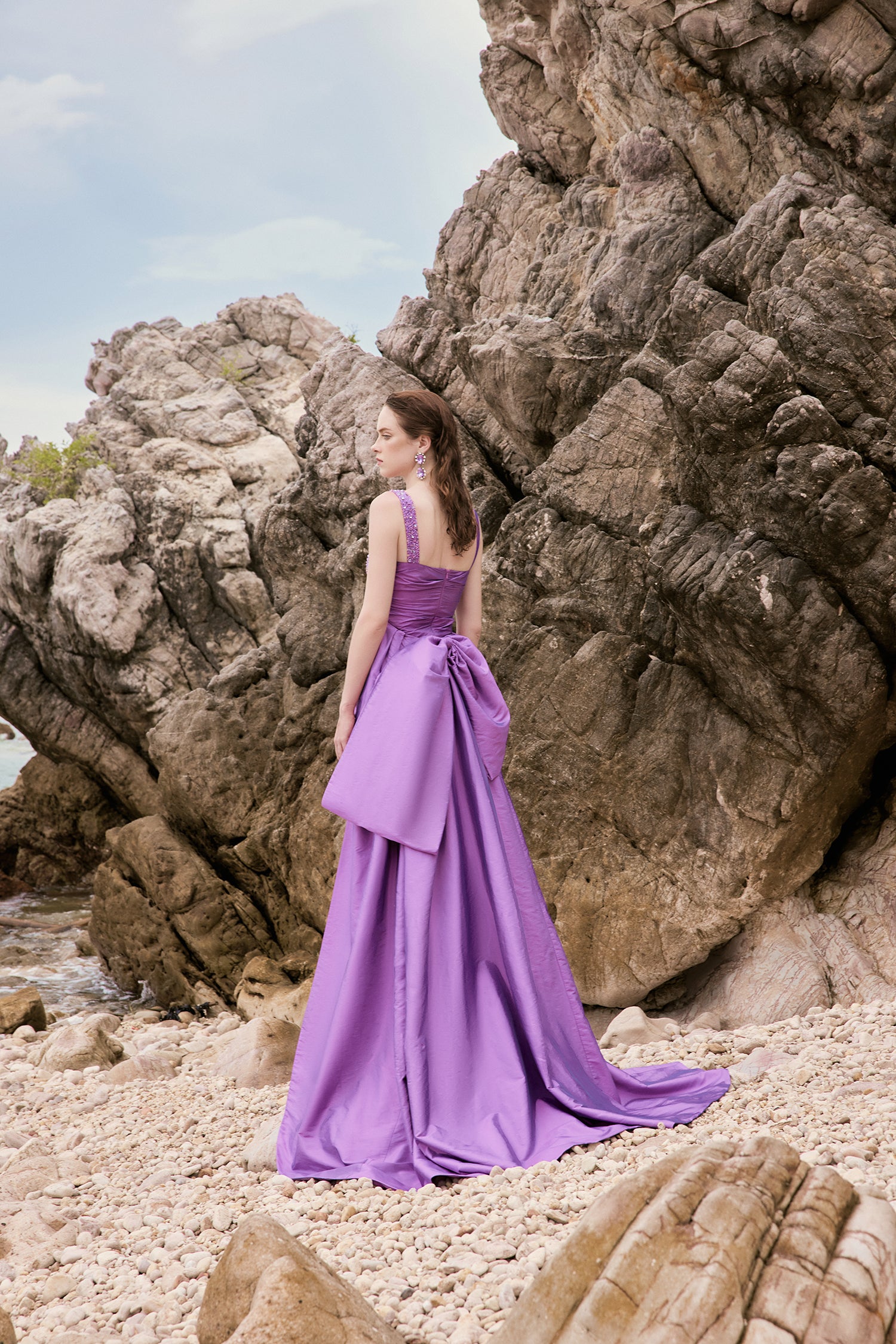 Callie silk taffeta crystal dress