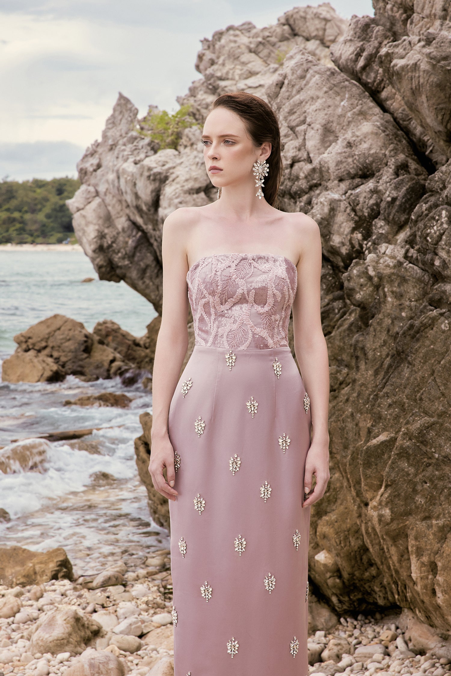 Rebecca crystal lace crystal dress