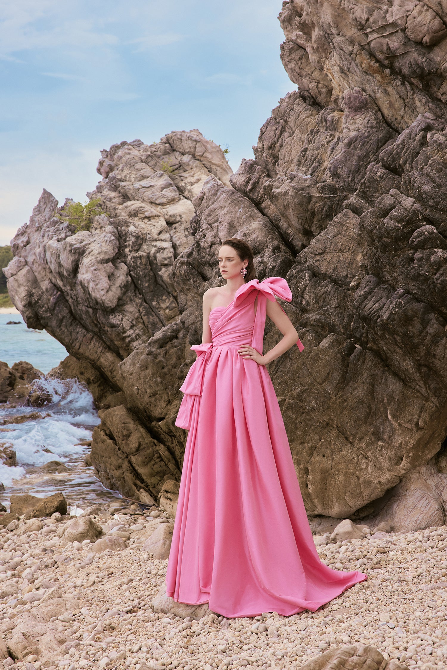 Olivia Taffeta bow tie dress