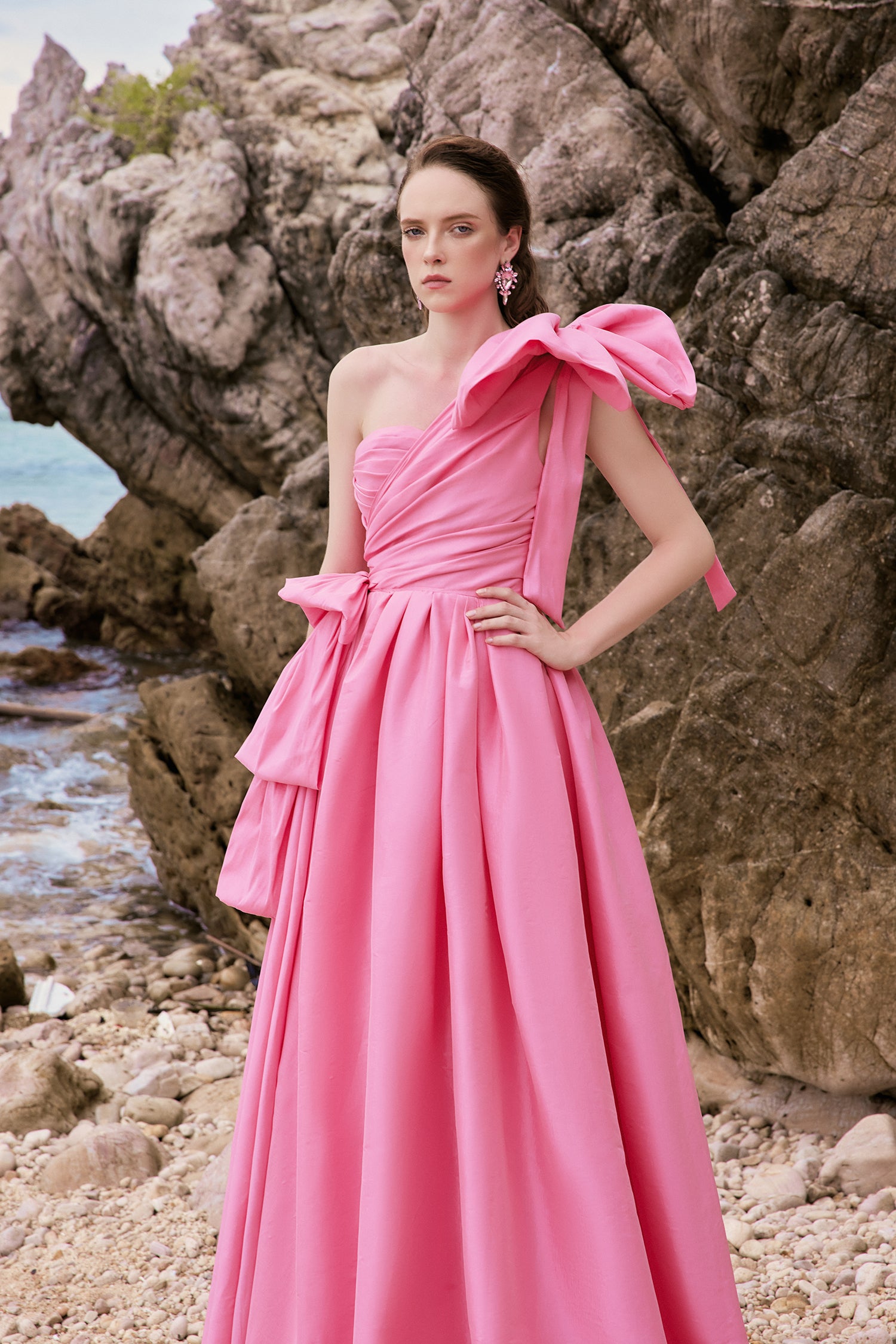 Olivia Taffeta bow tie dress