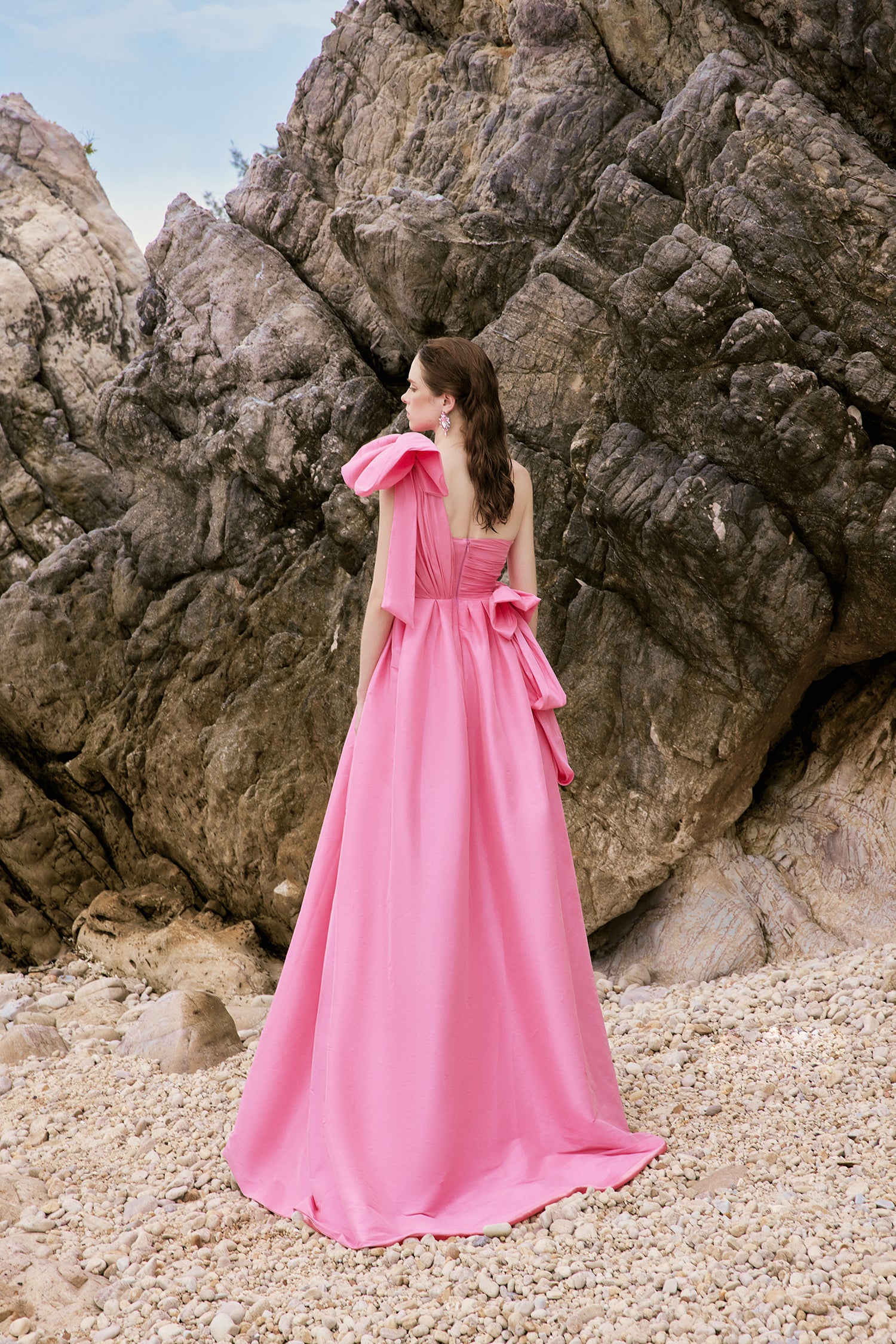 Olivia Taffeta bow tie dress