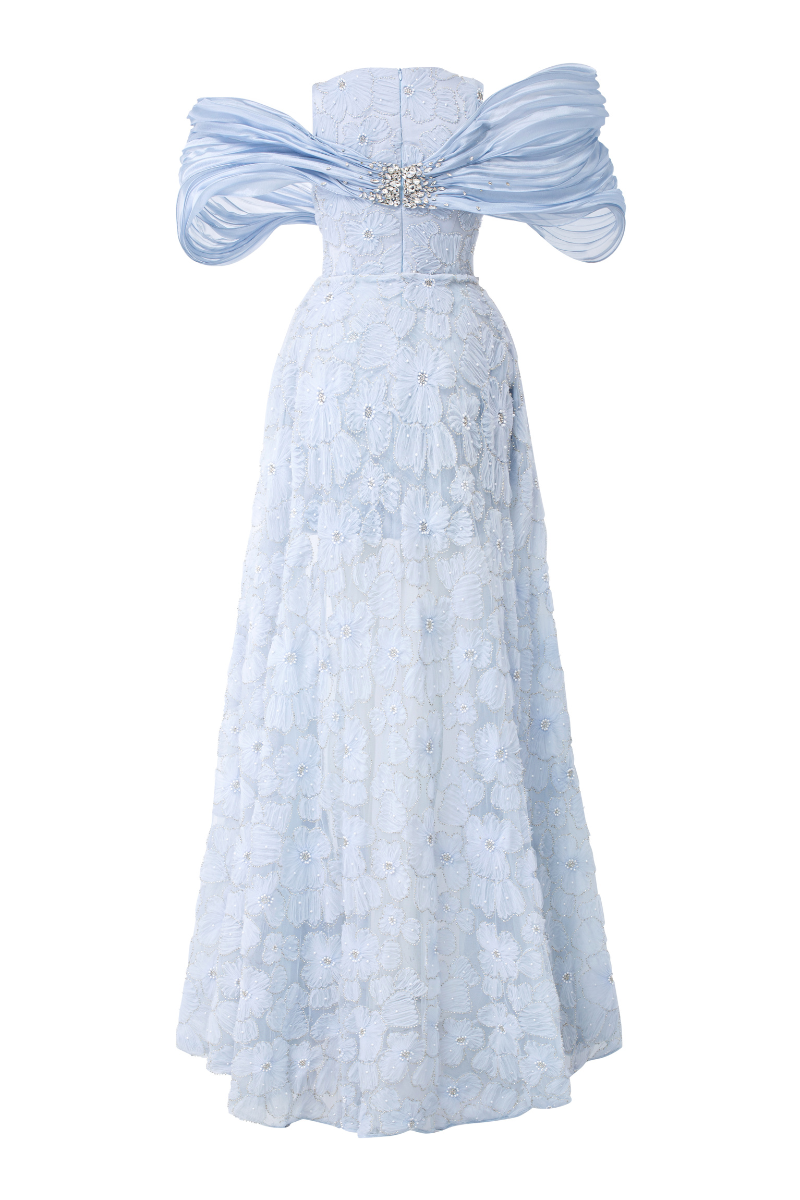 Susan 3D floral lace mix Coral dress