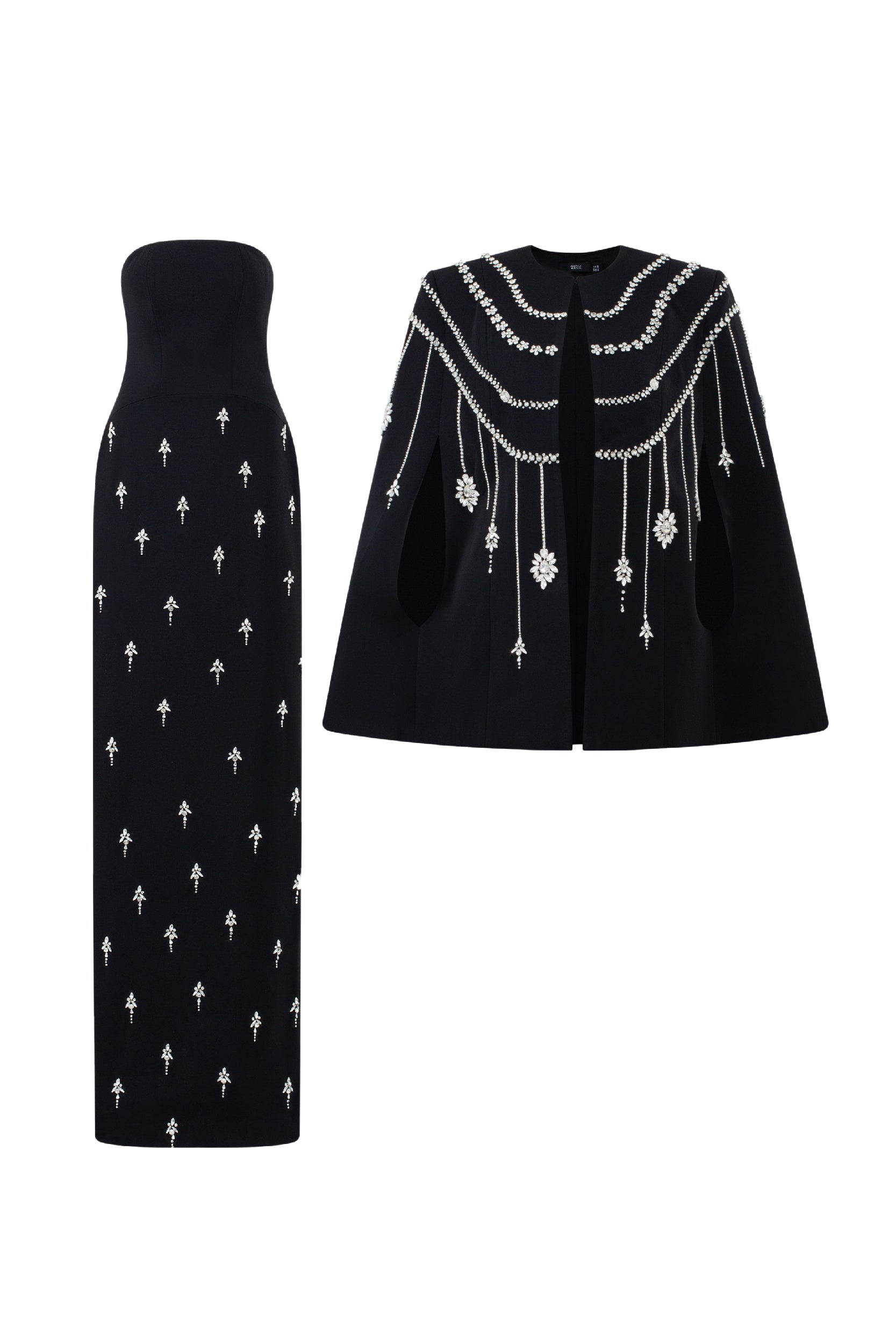 Andrea Crepe chest cup dress with cape