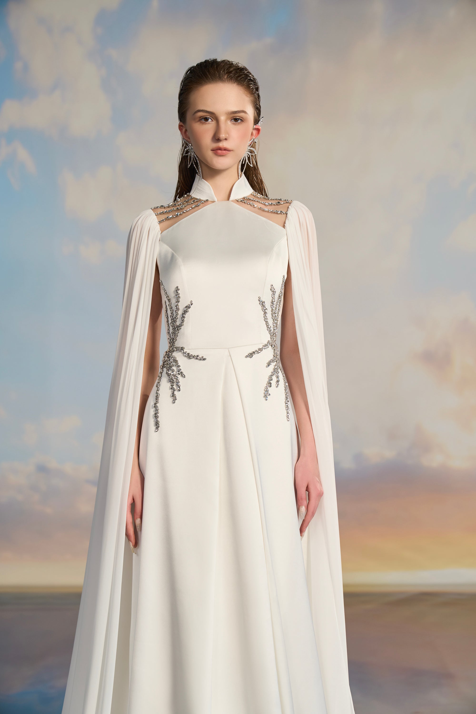 Jasmine Silk satin cut out dress