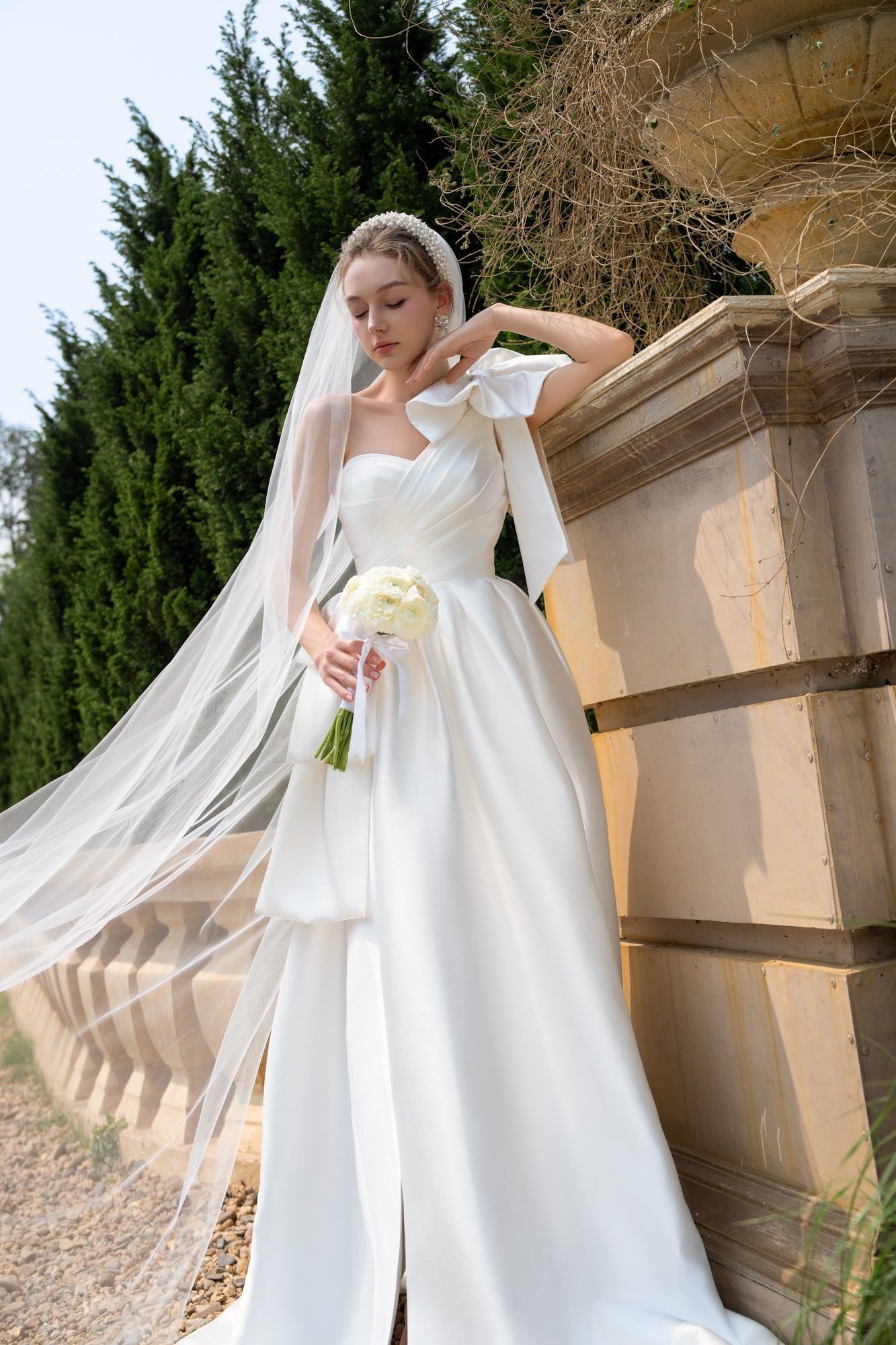 Ethelbert Taffeta bow tie dress