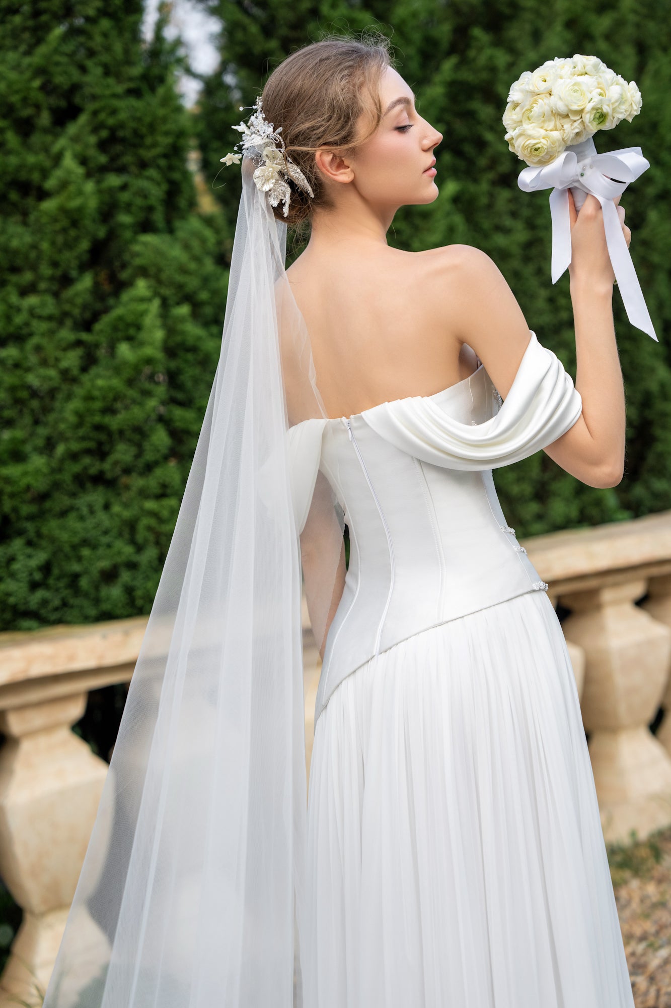 Helena taffeta pleated dress