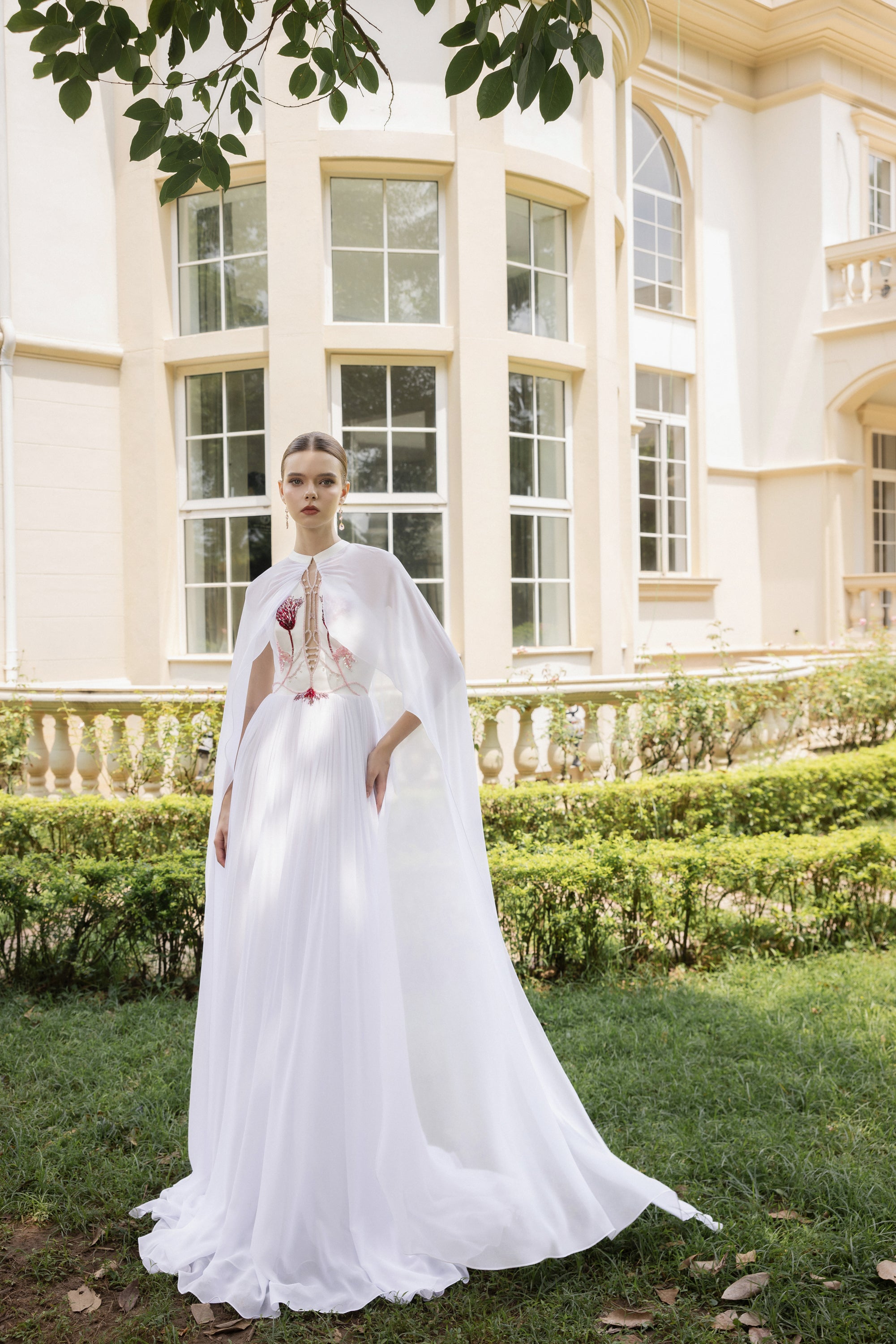 Clarissee Silk Taffeta and Chiffon Dress