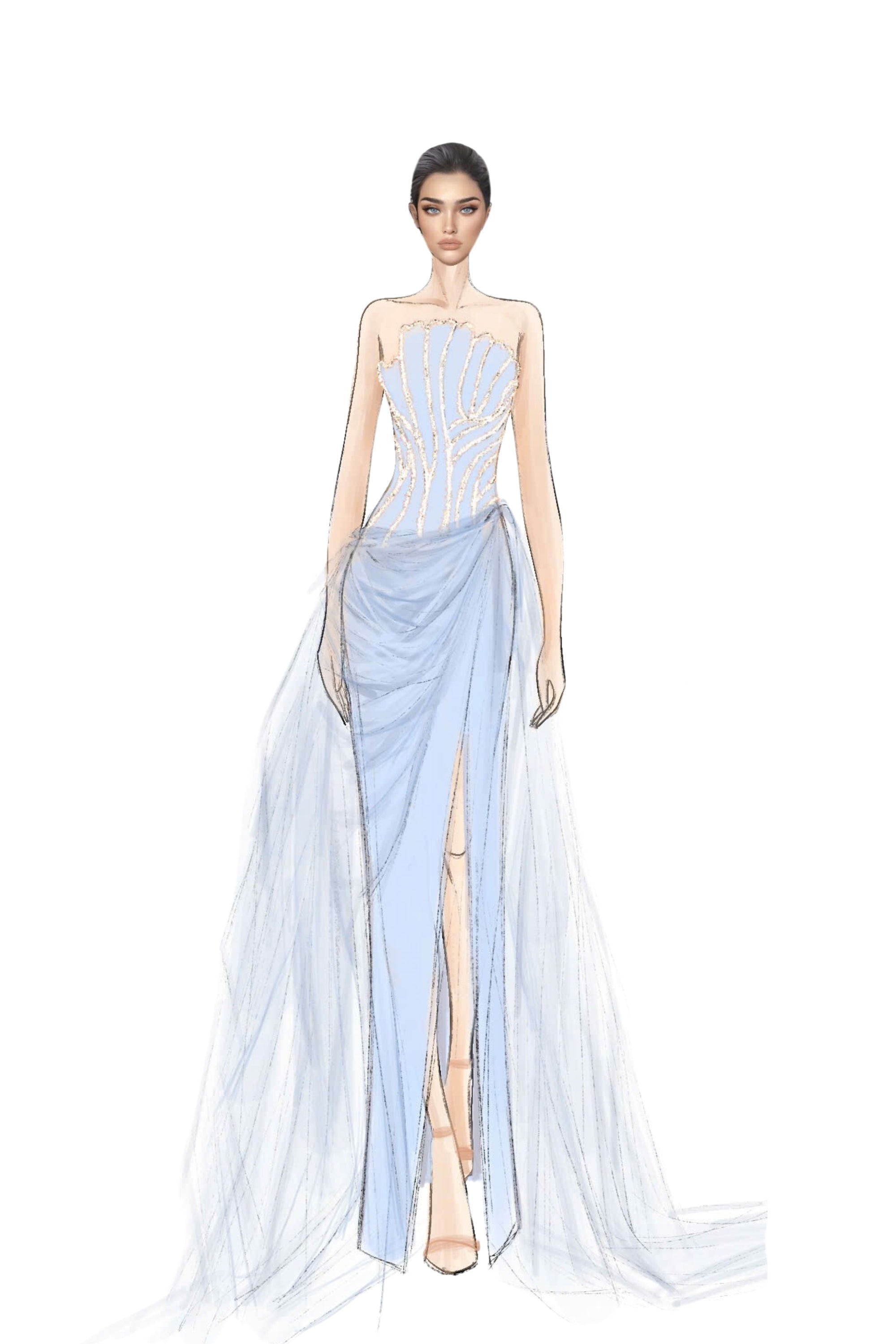 Capucine Silk Taffeta and Tulle Dress