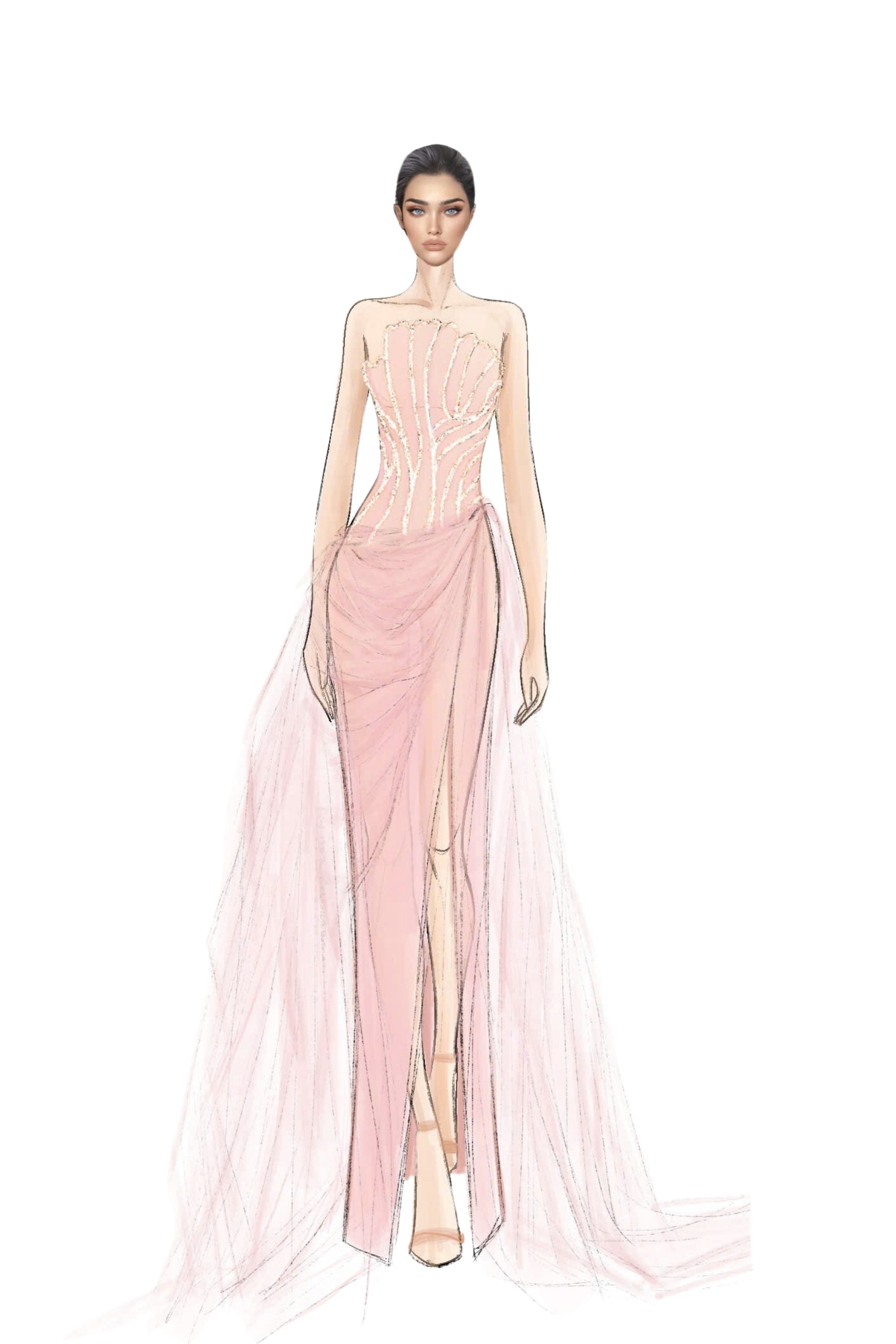 Capucine Silk Taffeta and Tulle Dress