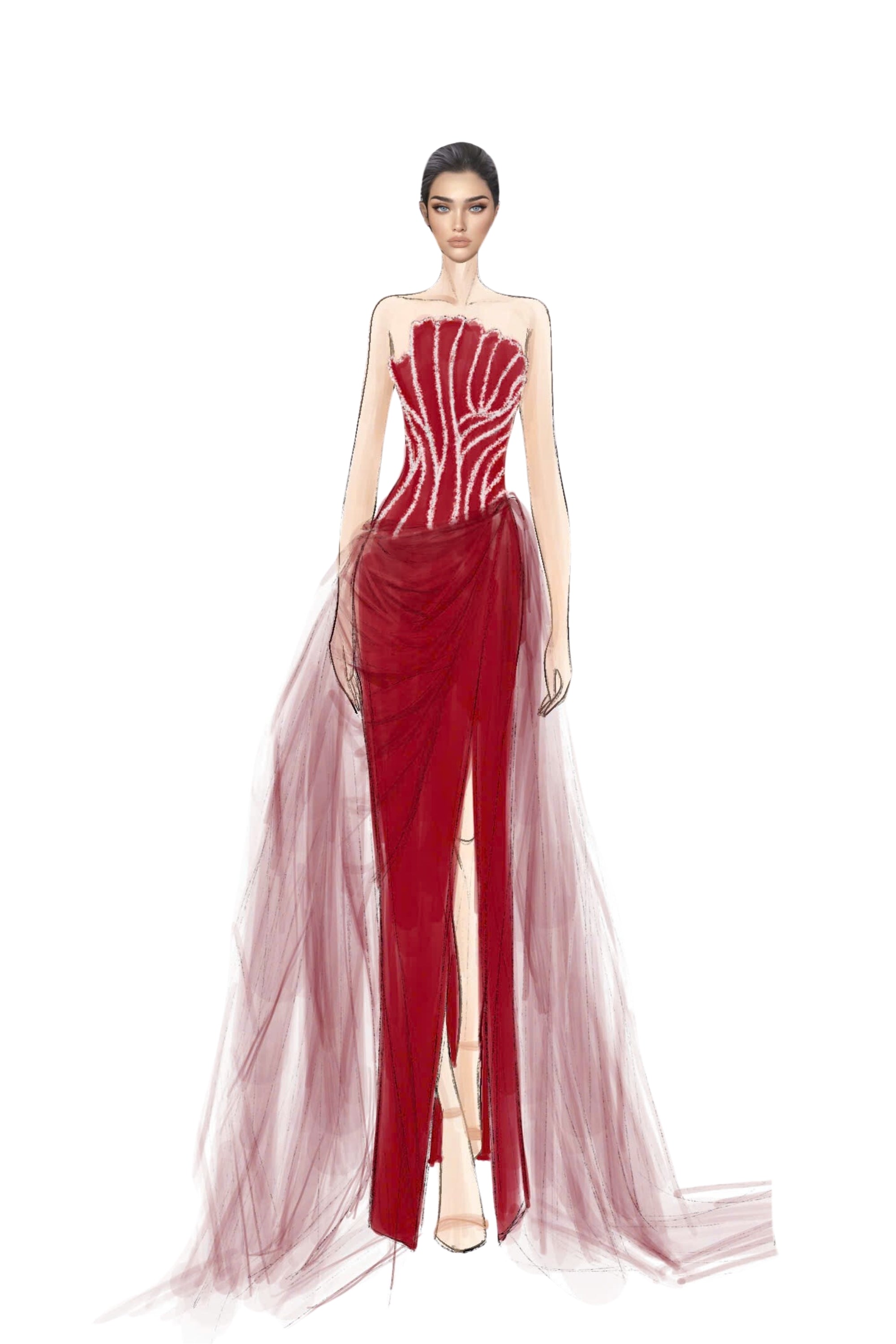 Capucine Silk Taffeta and Tulle Dress