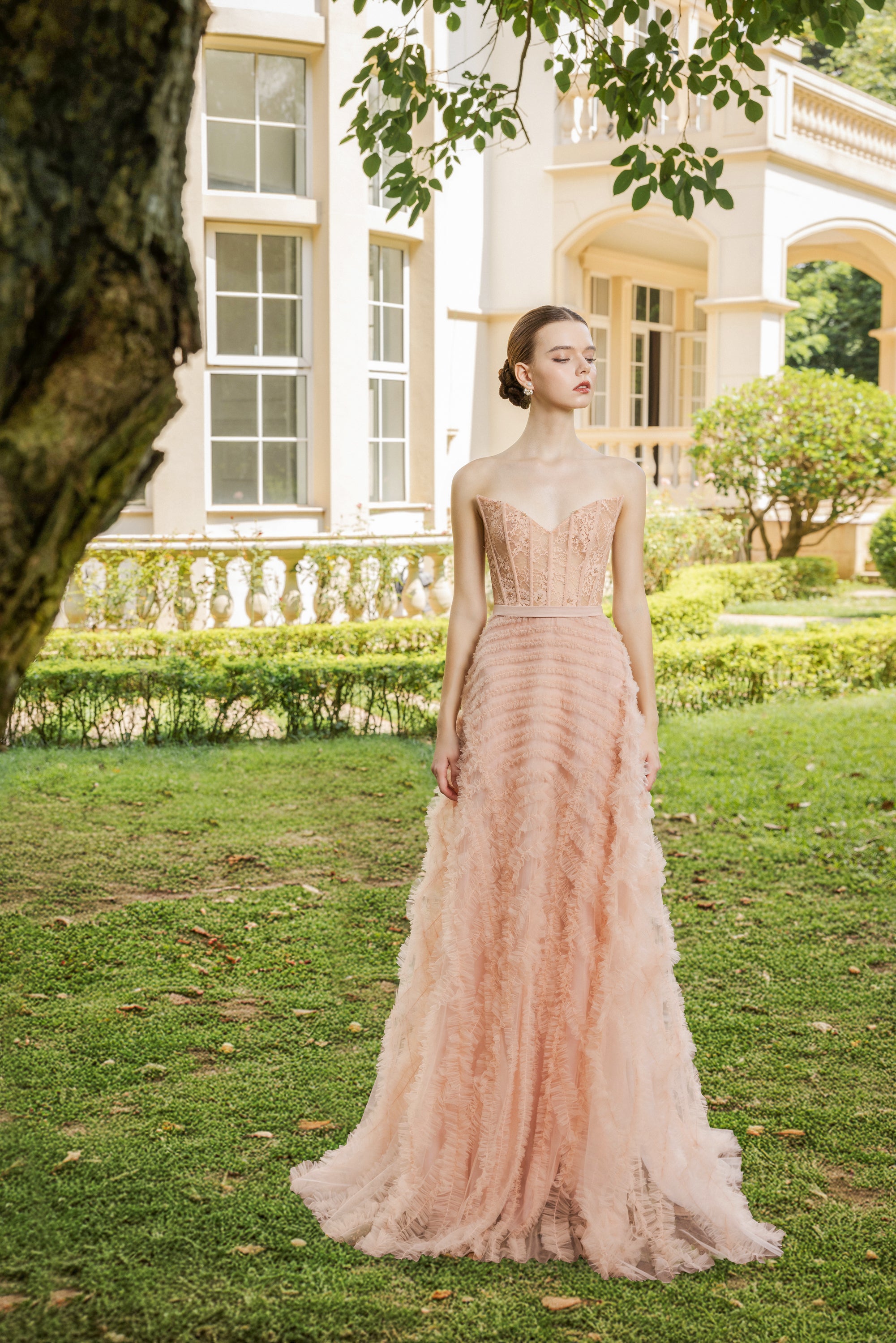 Cécile Tulle Dress with Marianne silk cape
