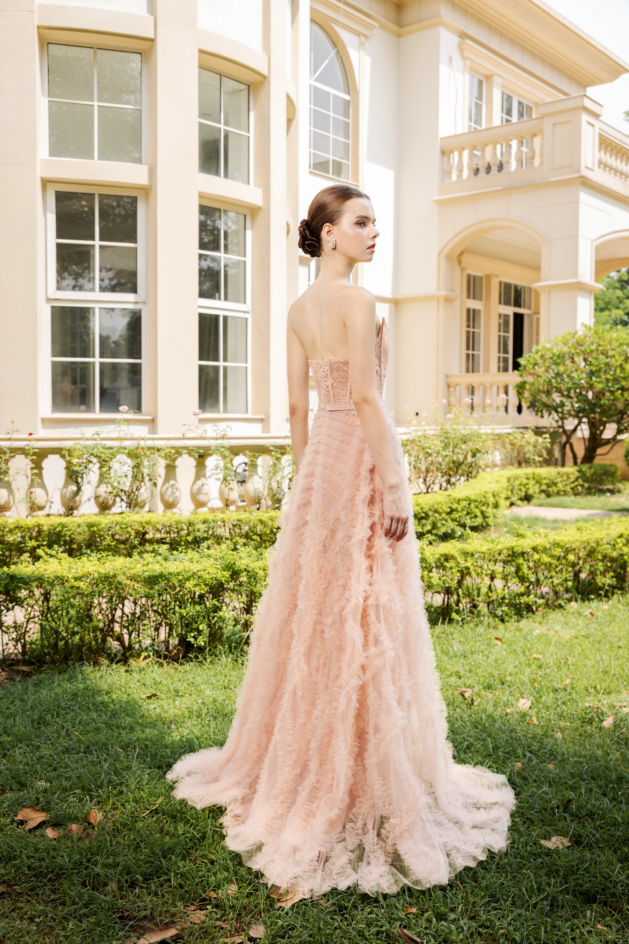 Cécile Tulle Dress with Marianne silk cape