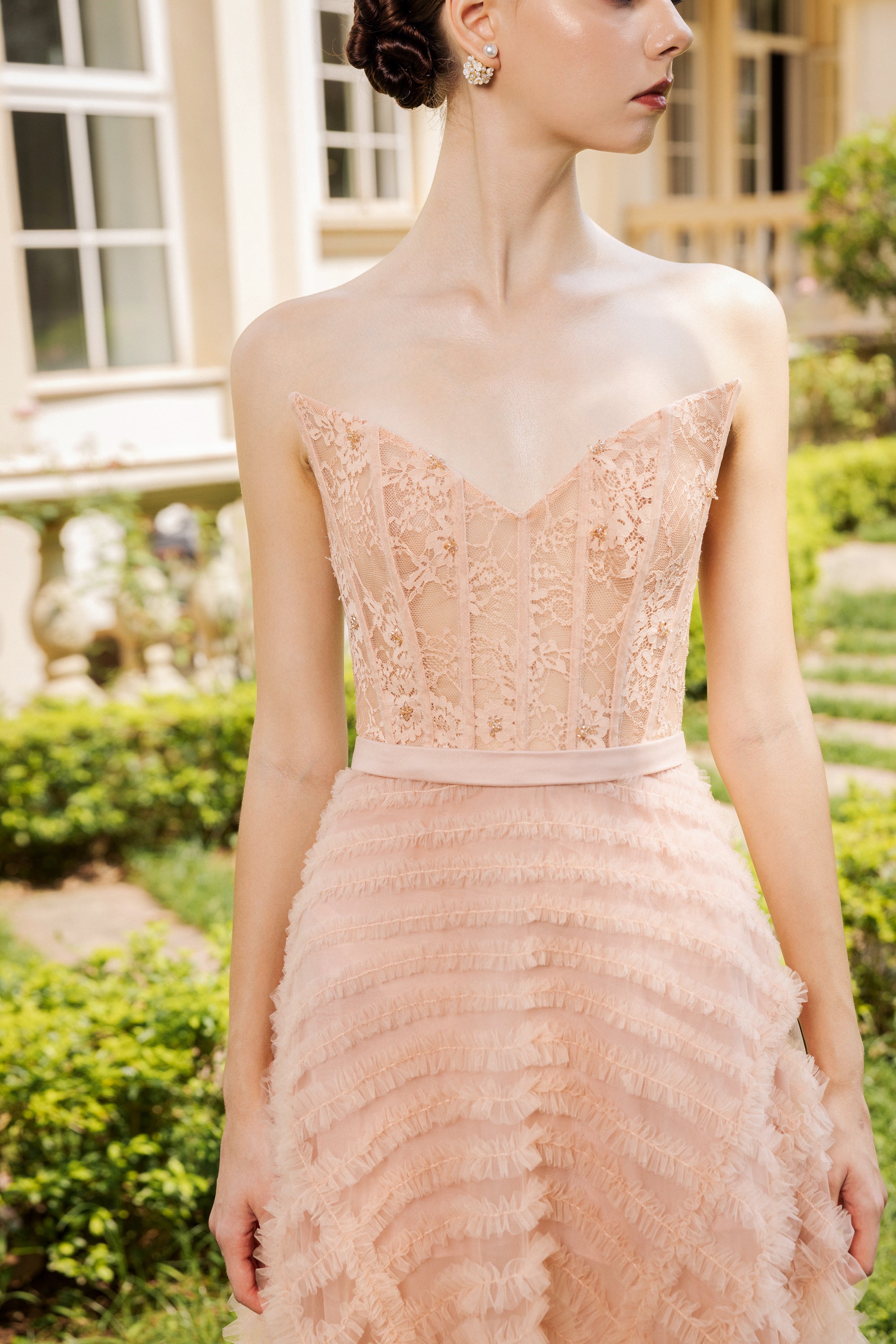 Cécile Tulle Dress with Marianne silk cape