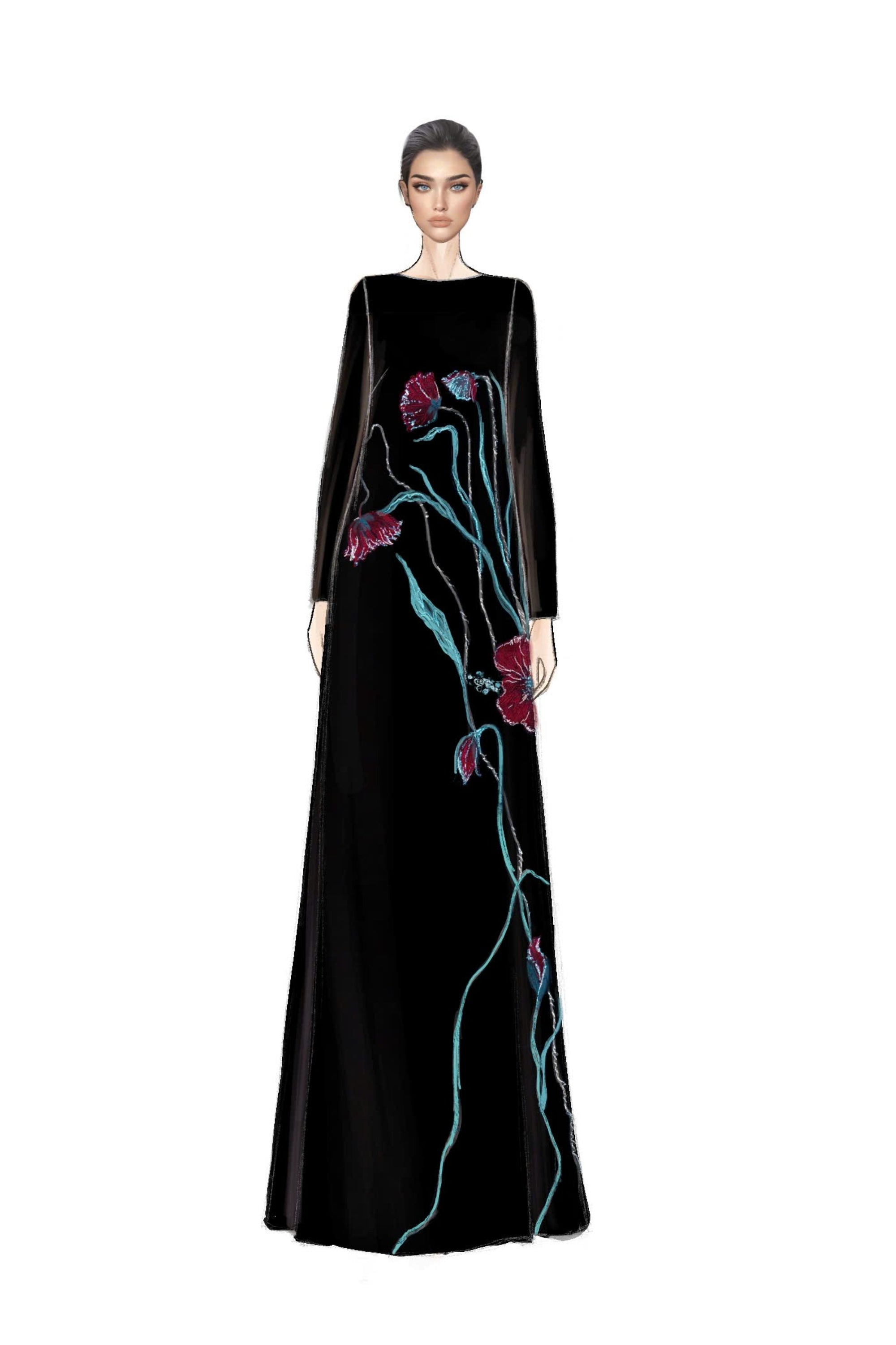 Layla crepe A-line dress