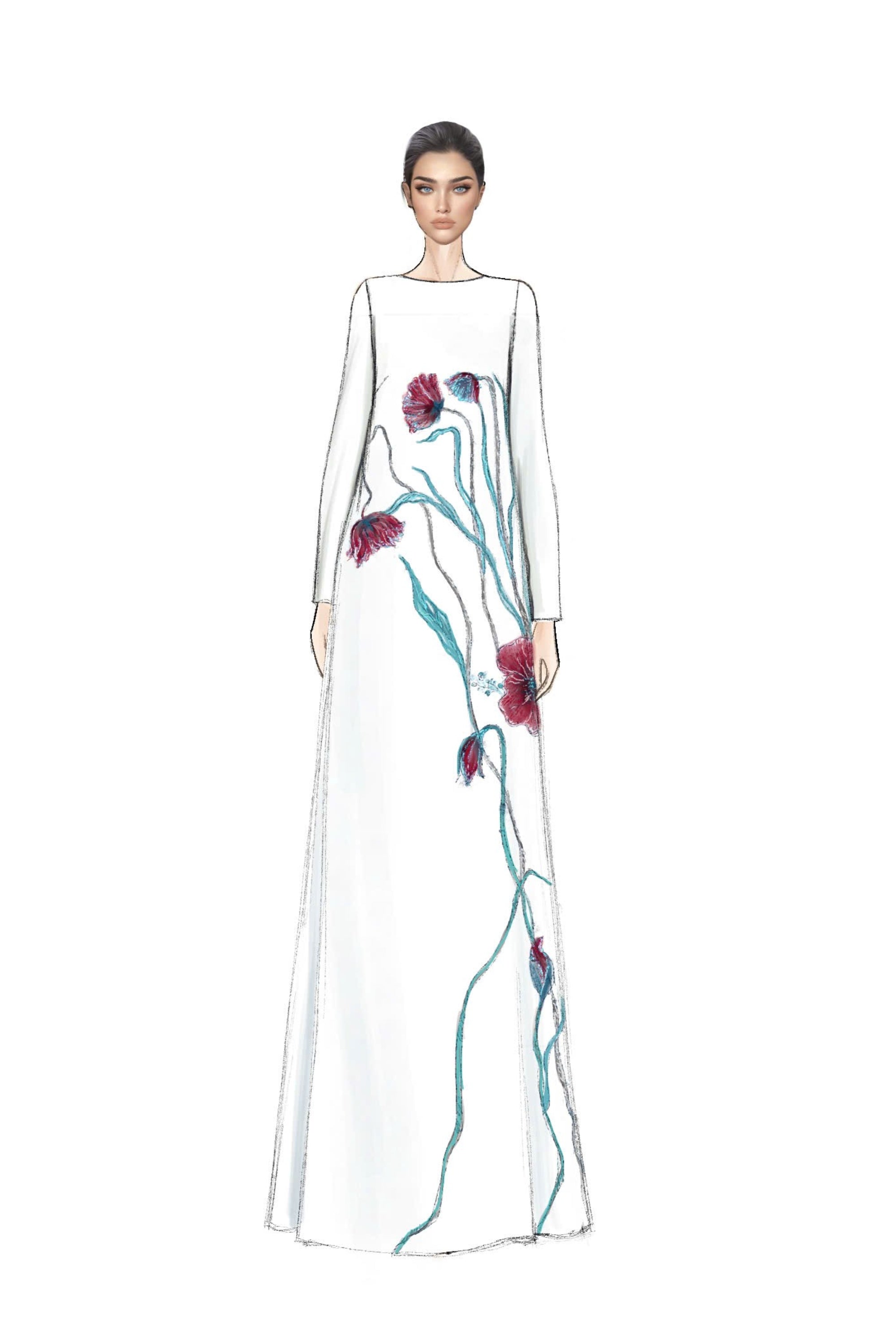 Layla crepe A-line dress