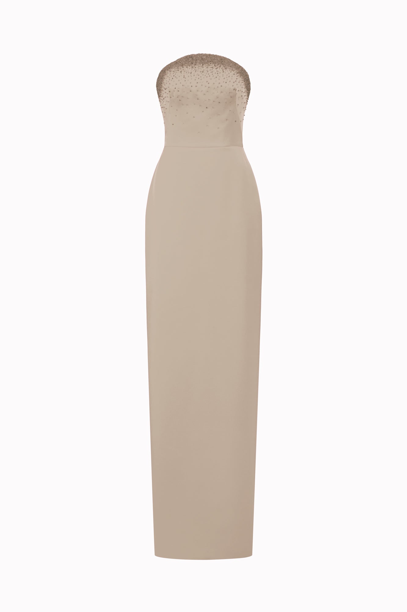 Yasmin silk taffeta strapless bodycon dress