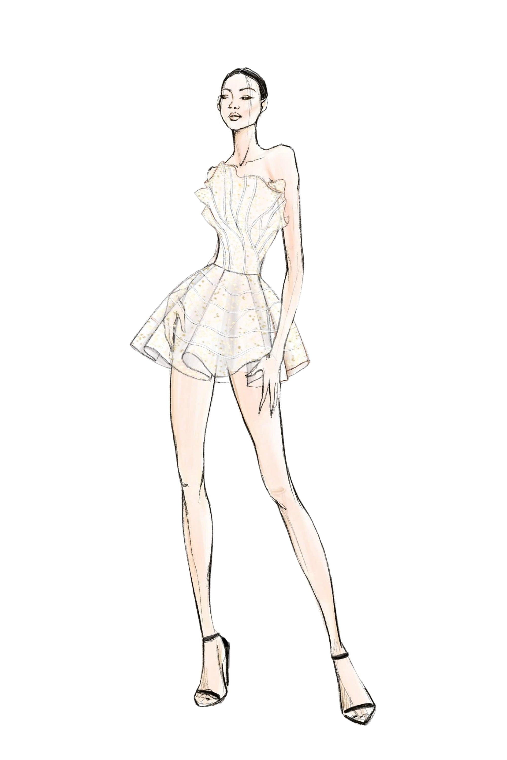 Aqrab glitter tulle dress