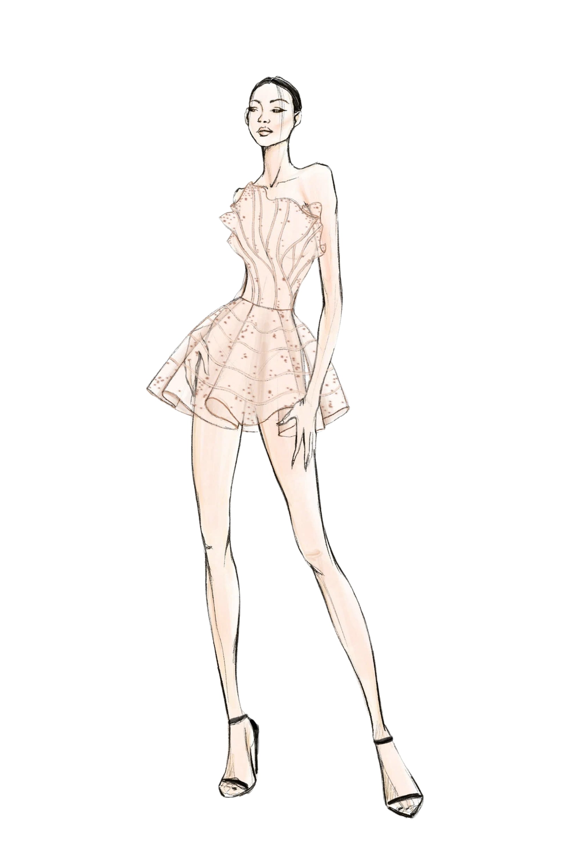 Aqrab glitter tulle dress