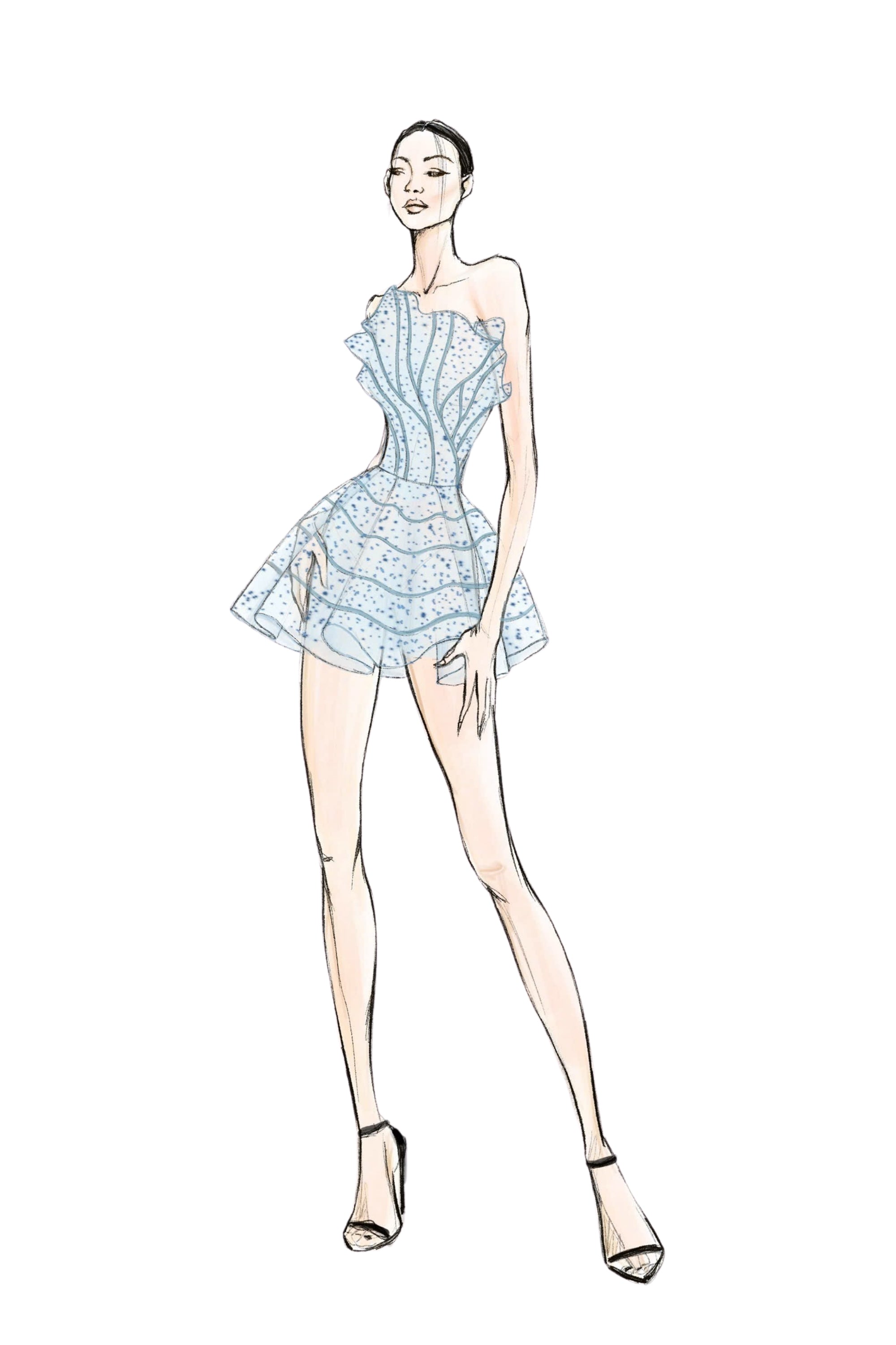 Aqrab glitter tulle dress