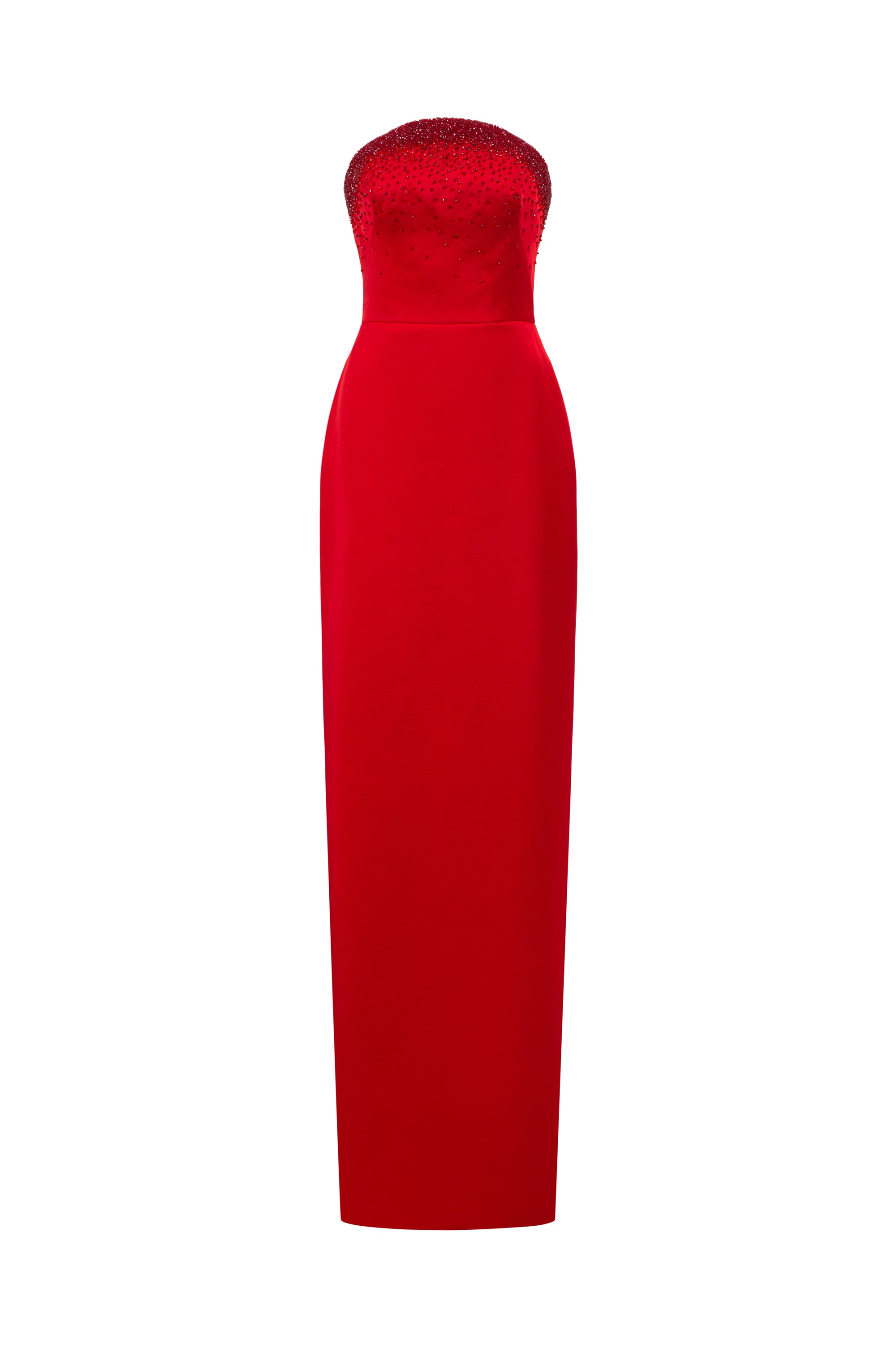 Yasmin silk taffeta strapless bodycon dress
