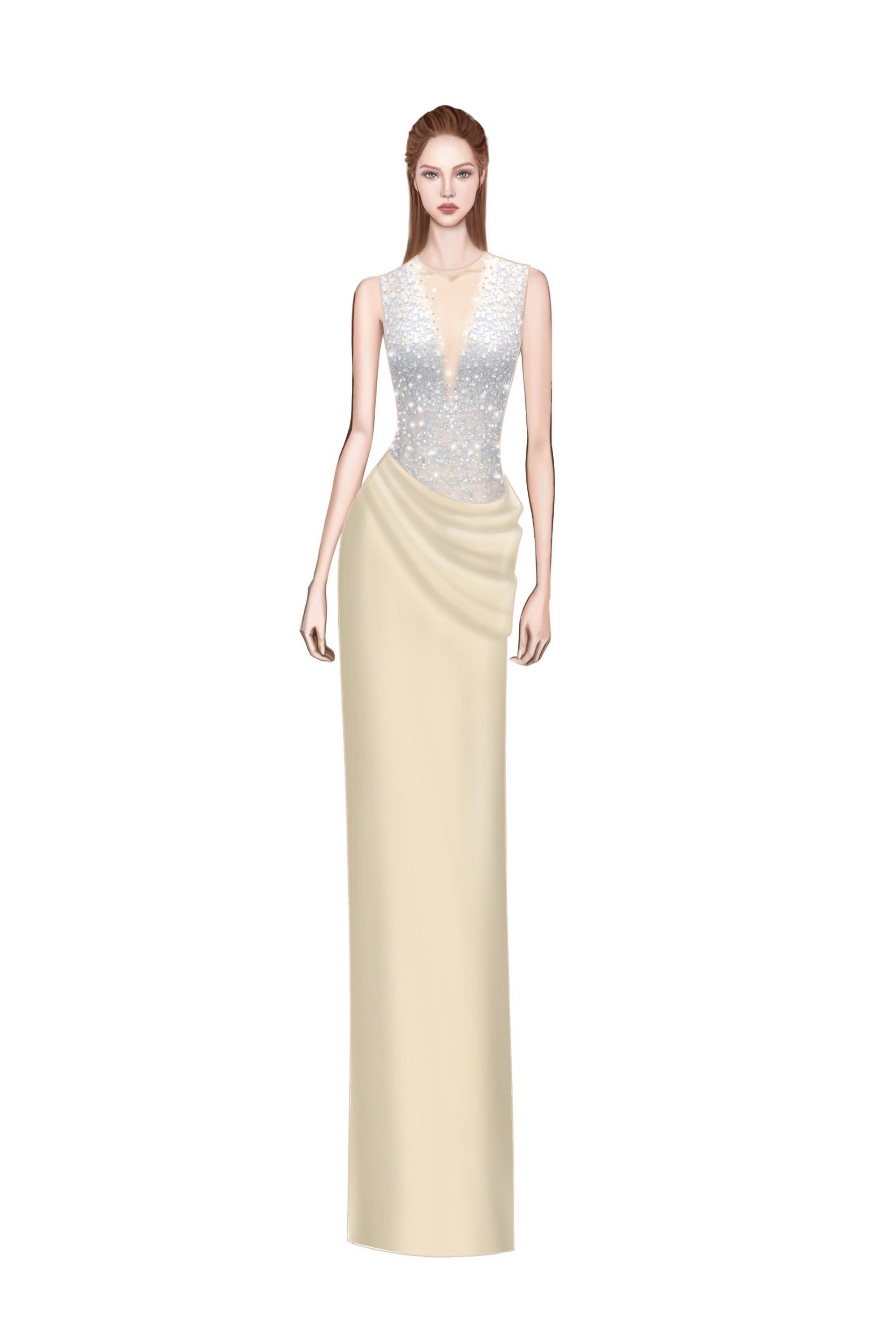 Elara Silk Satin & Tulle dress