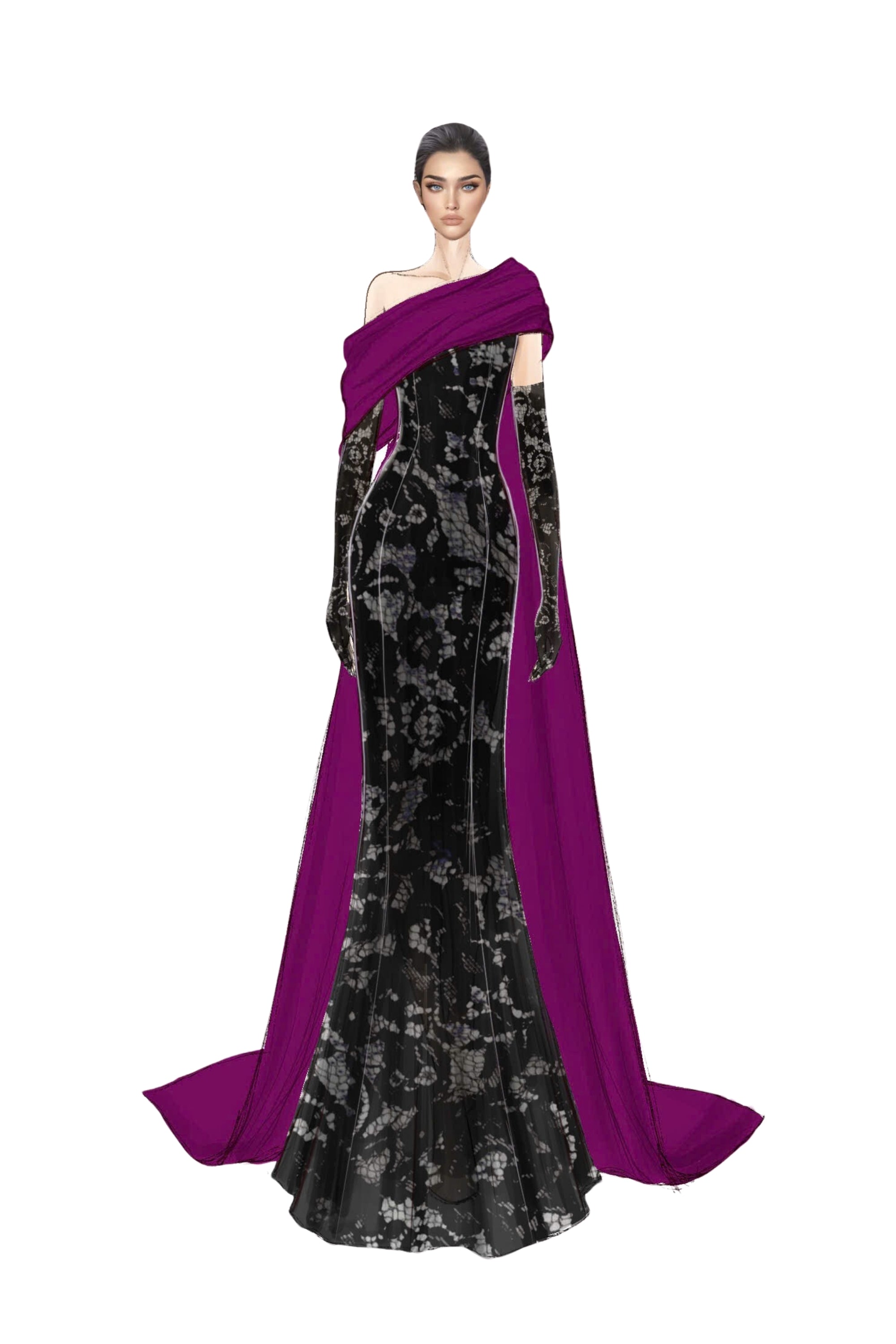 Narges sequin lace and silk taffeta dress