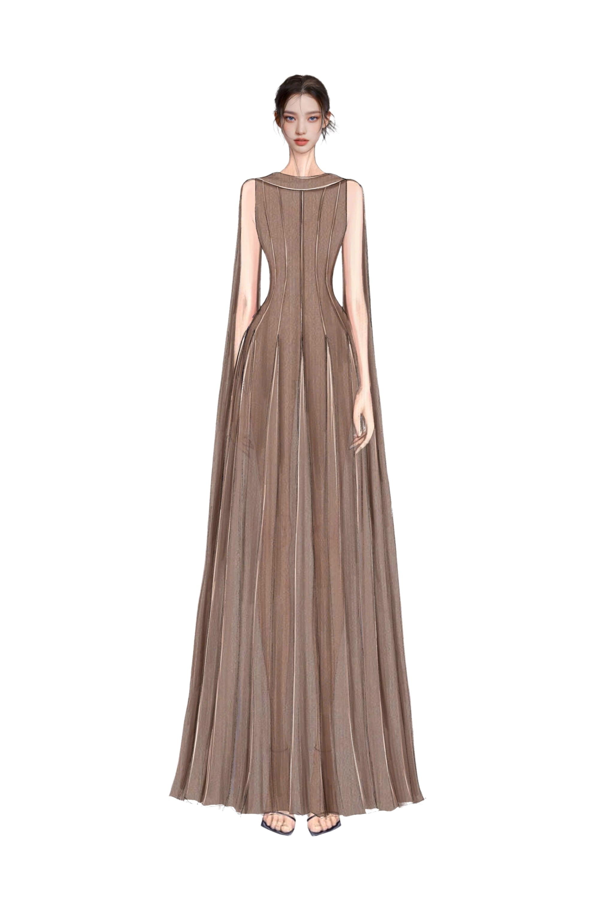 Inda tulle Jersey dress