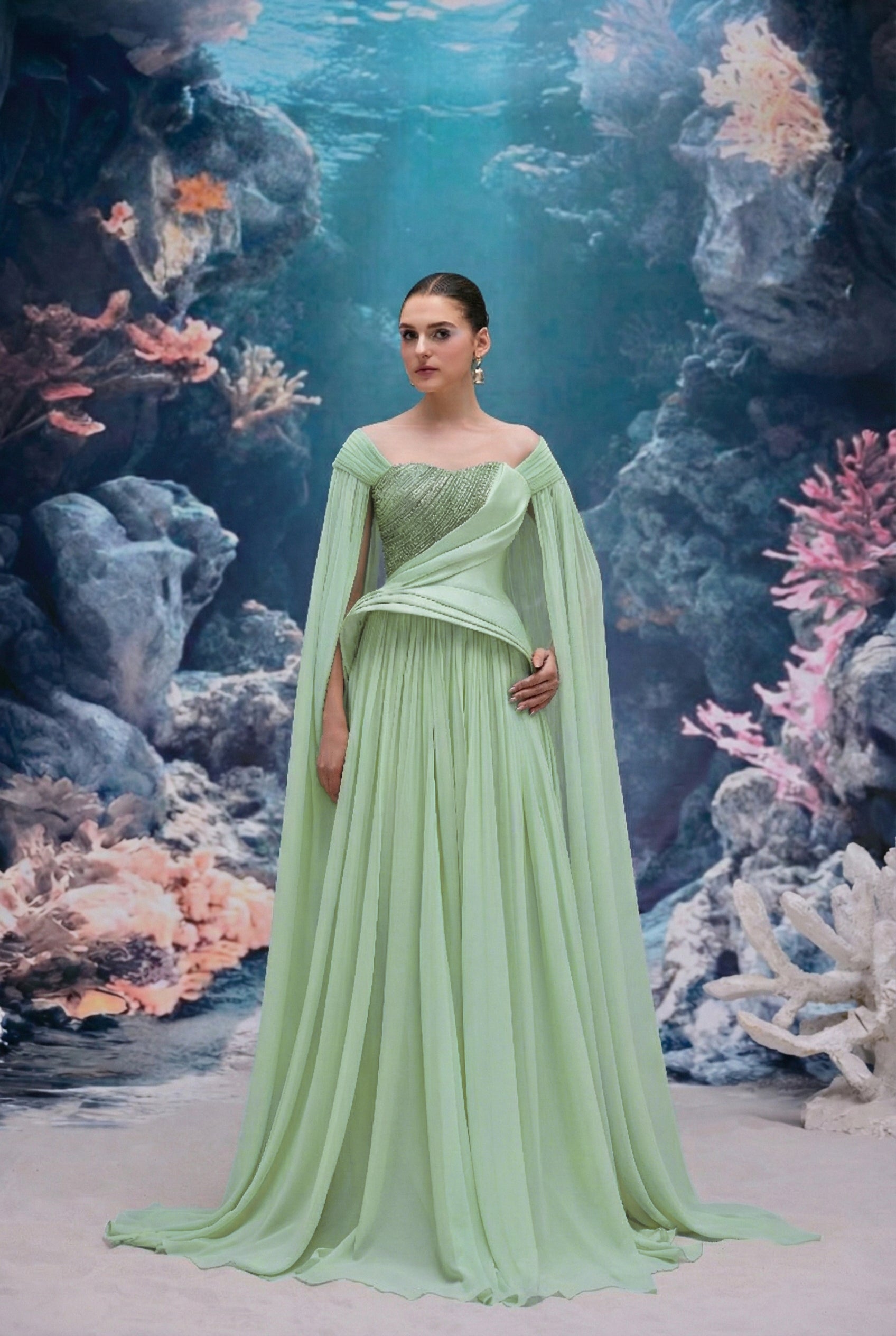 Zaria Chiffon & Royal taffeta Dress