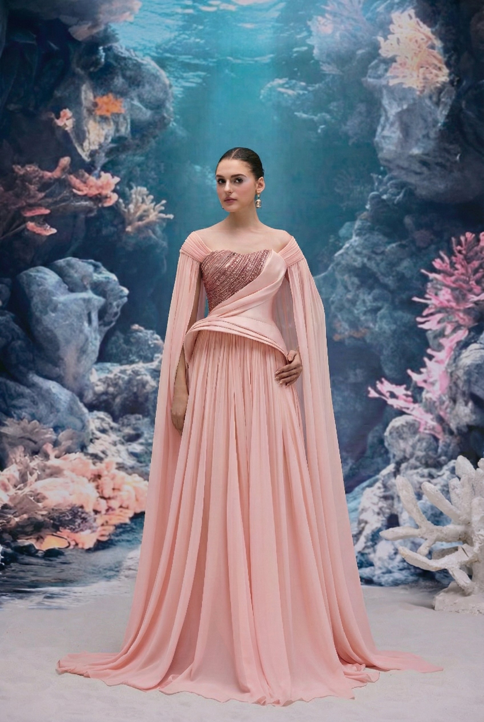 Zaria Chiffon & Royal taffeta Dress