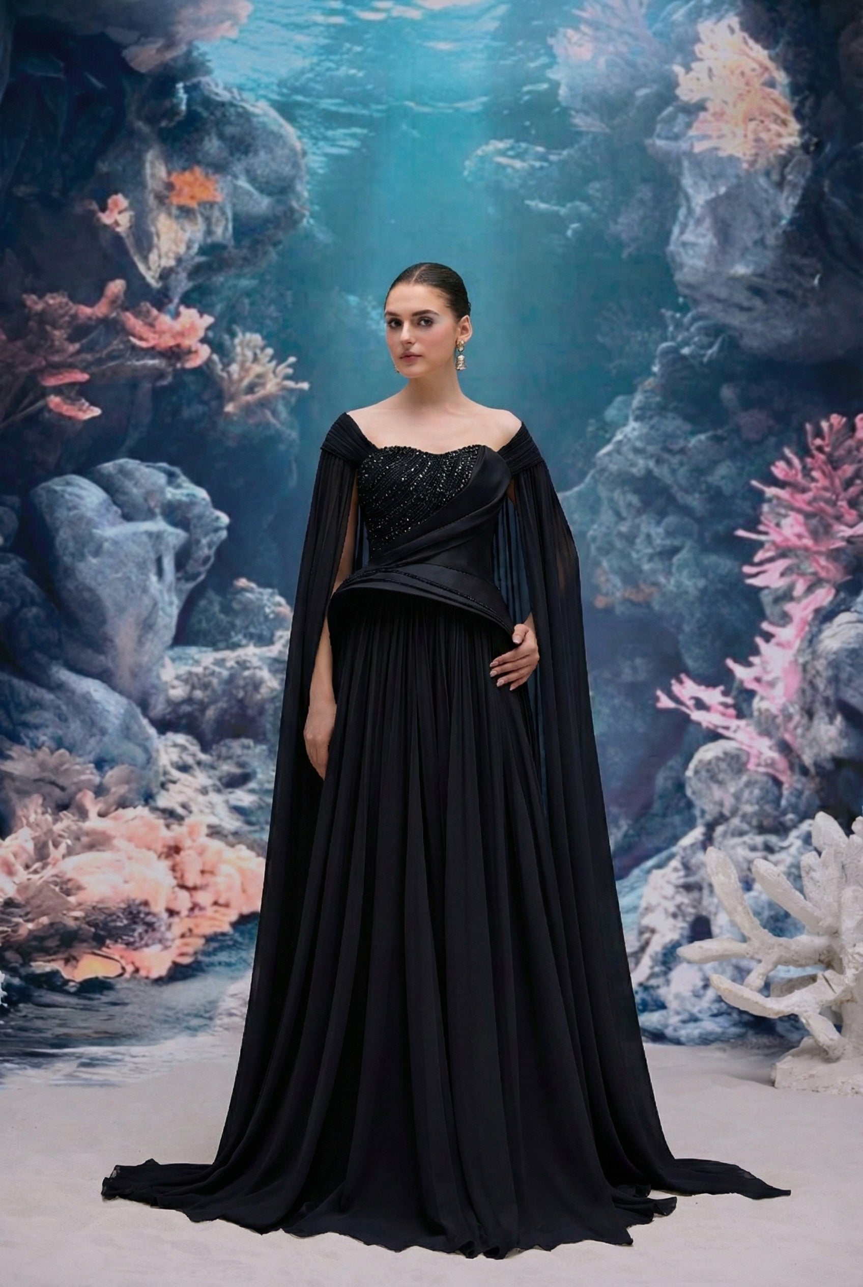 Zaria Chiffon & Royal taffeta Dress