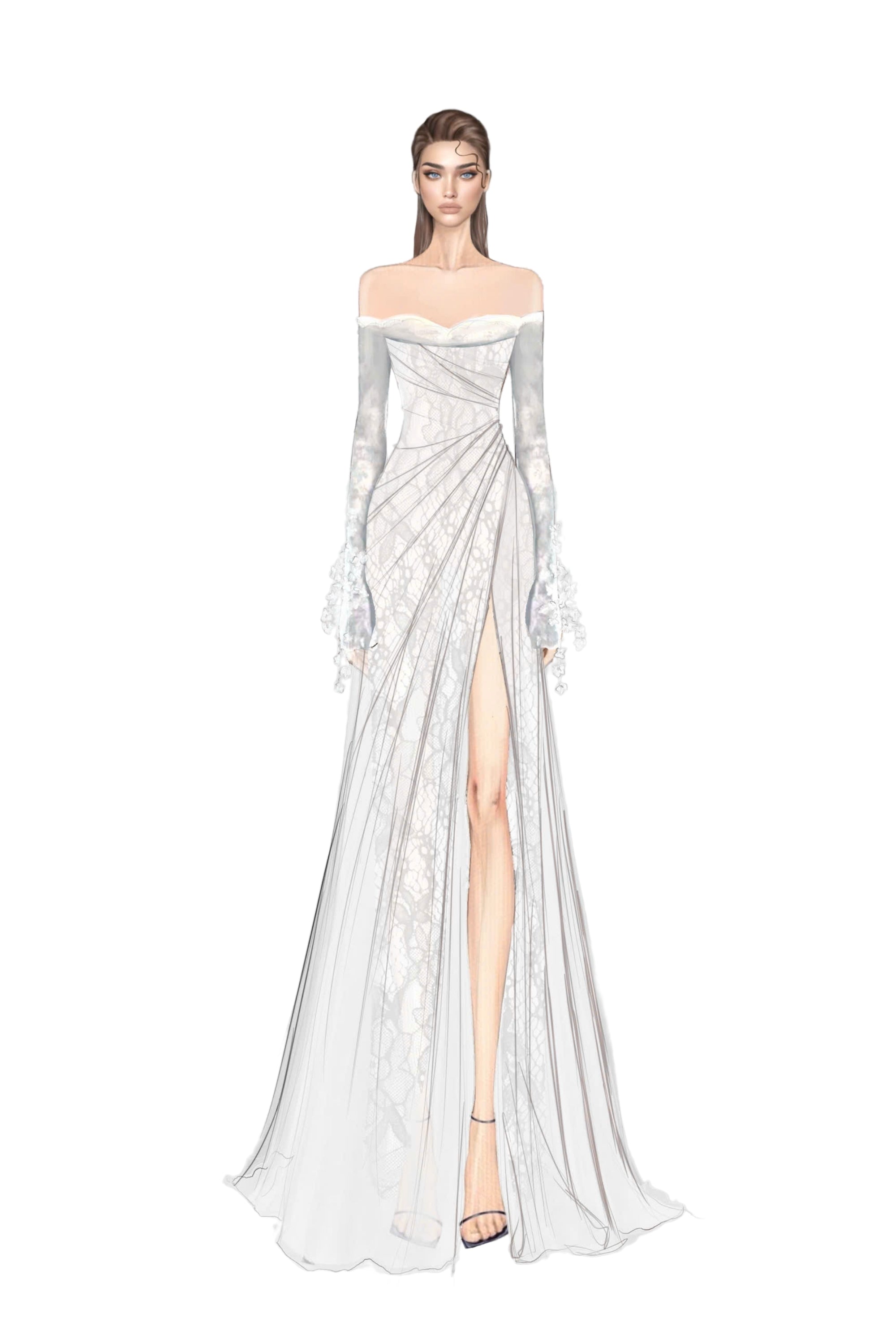 Safi chiffon and lace dress