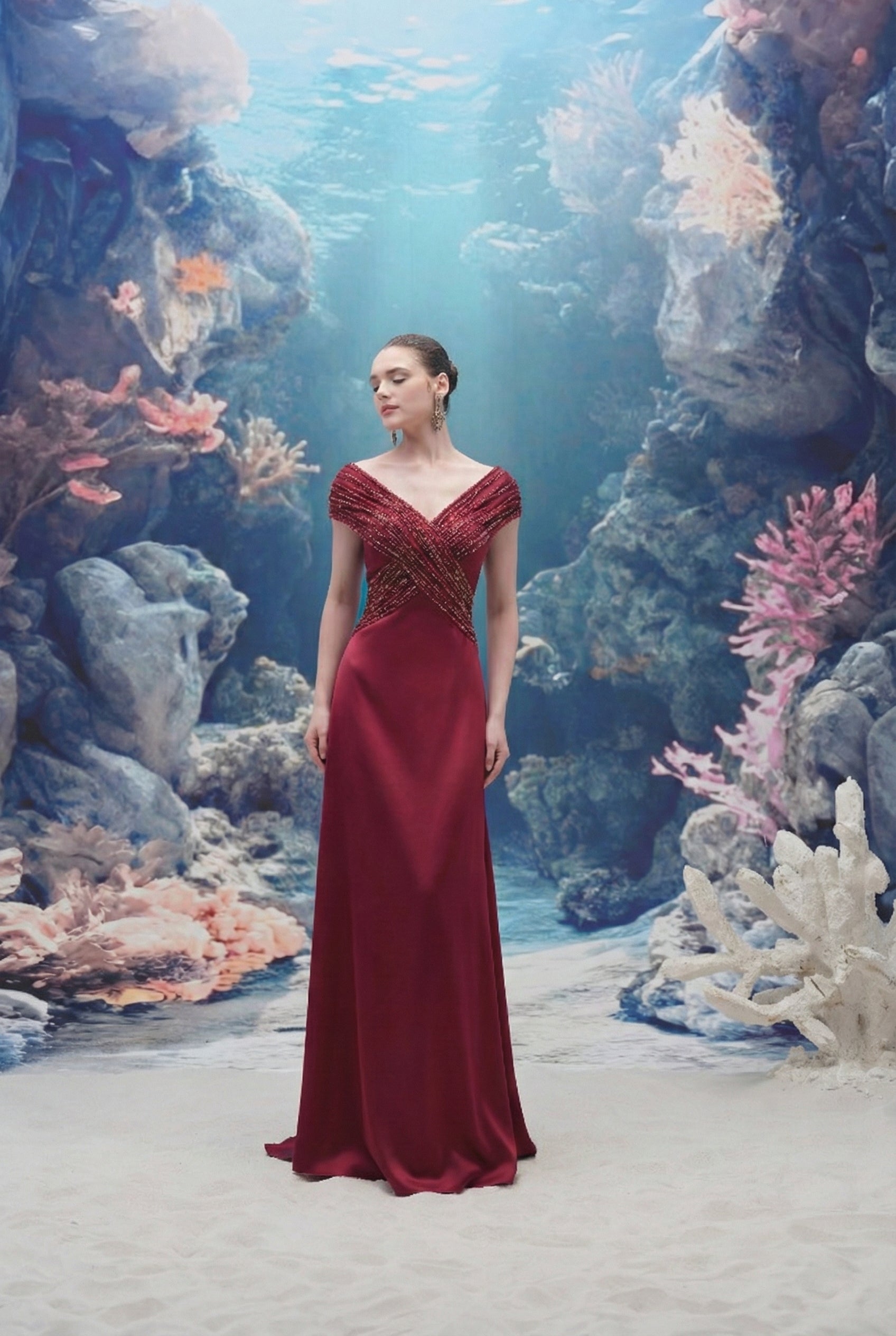 Cordelia Silk Satin & Chiffon Dress