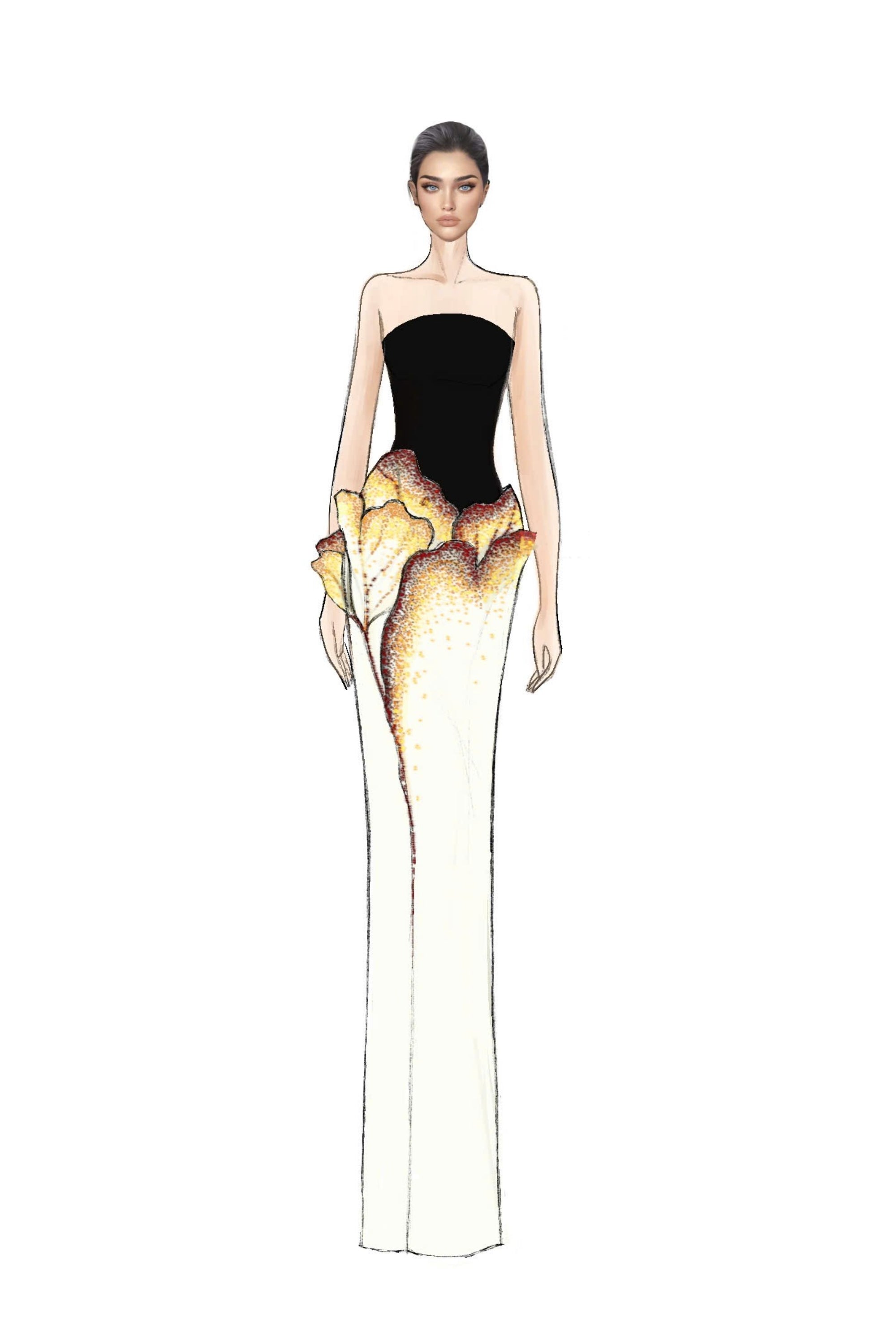 Shamsa crepe and silk taffeta dress