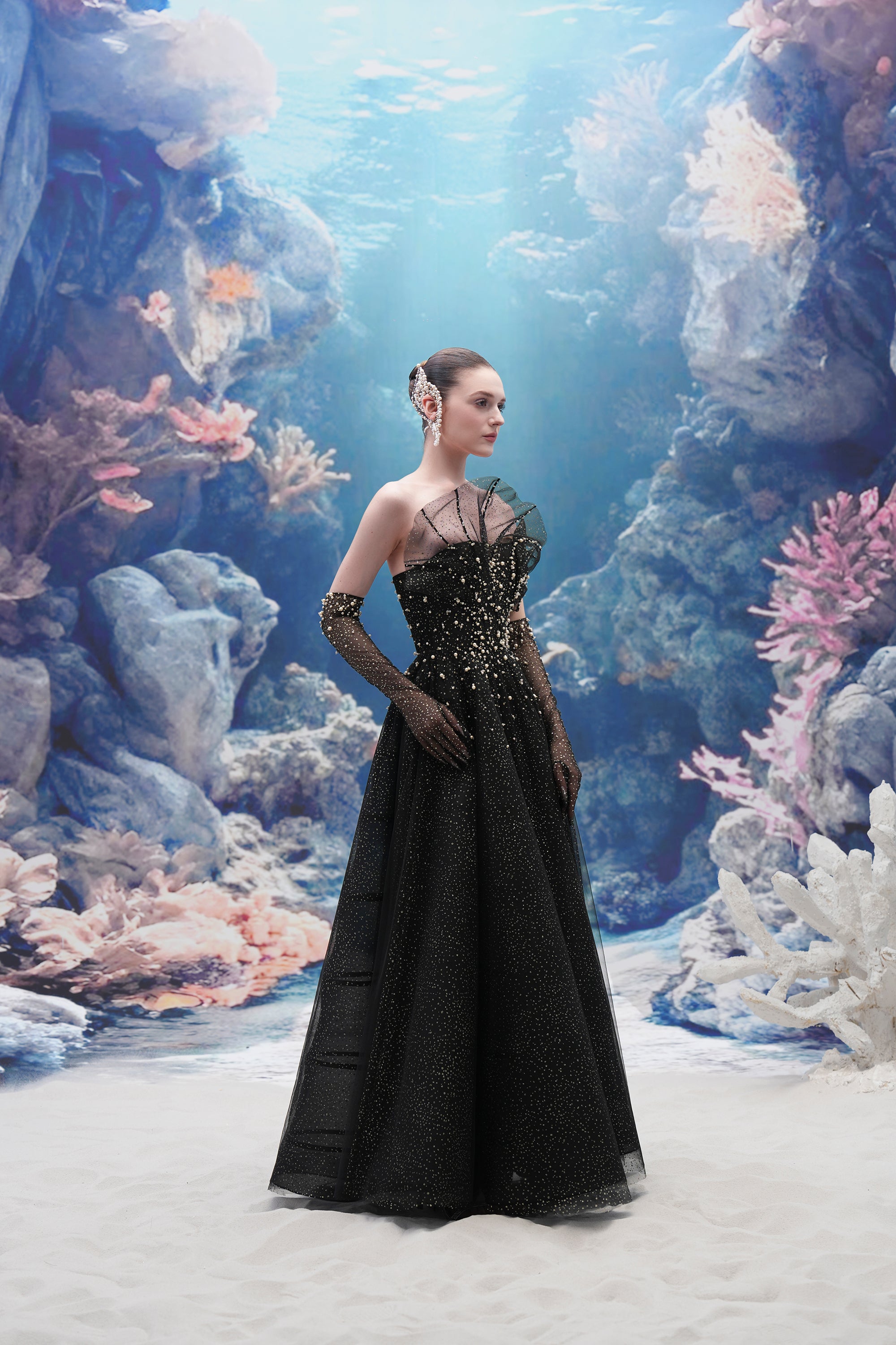 Delmare Glitter Tulle Dress & Lanae Glitter Tulle Gloves