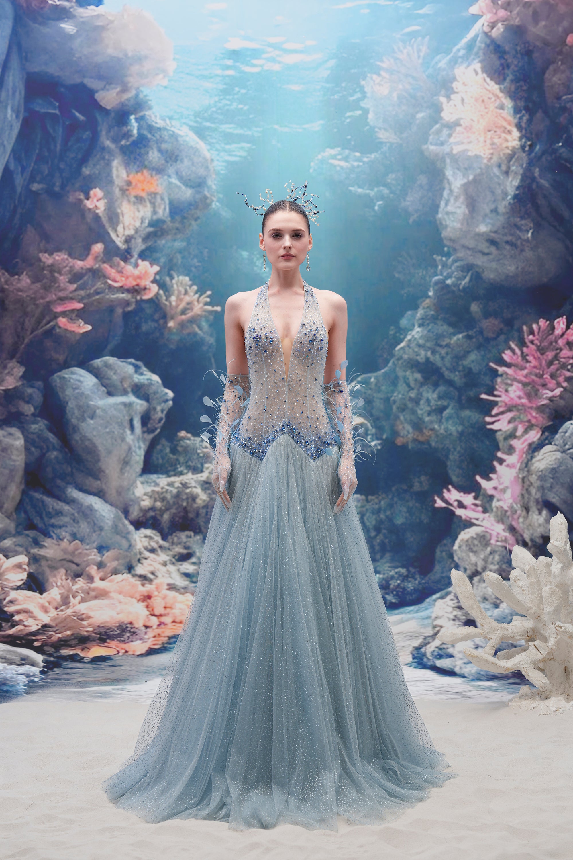 Muriel Glitter Tulle Dress & Corisande Glitter Tulle Gloves