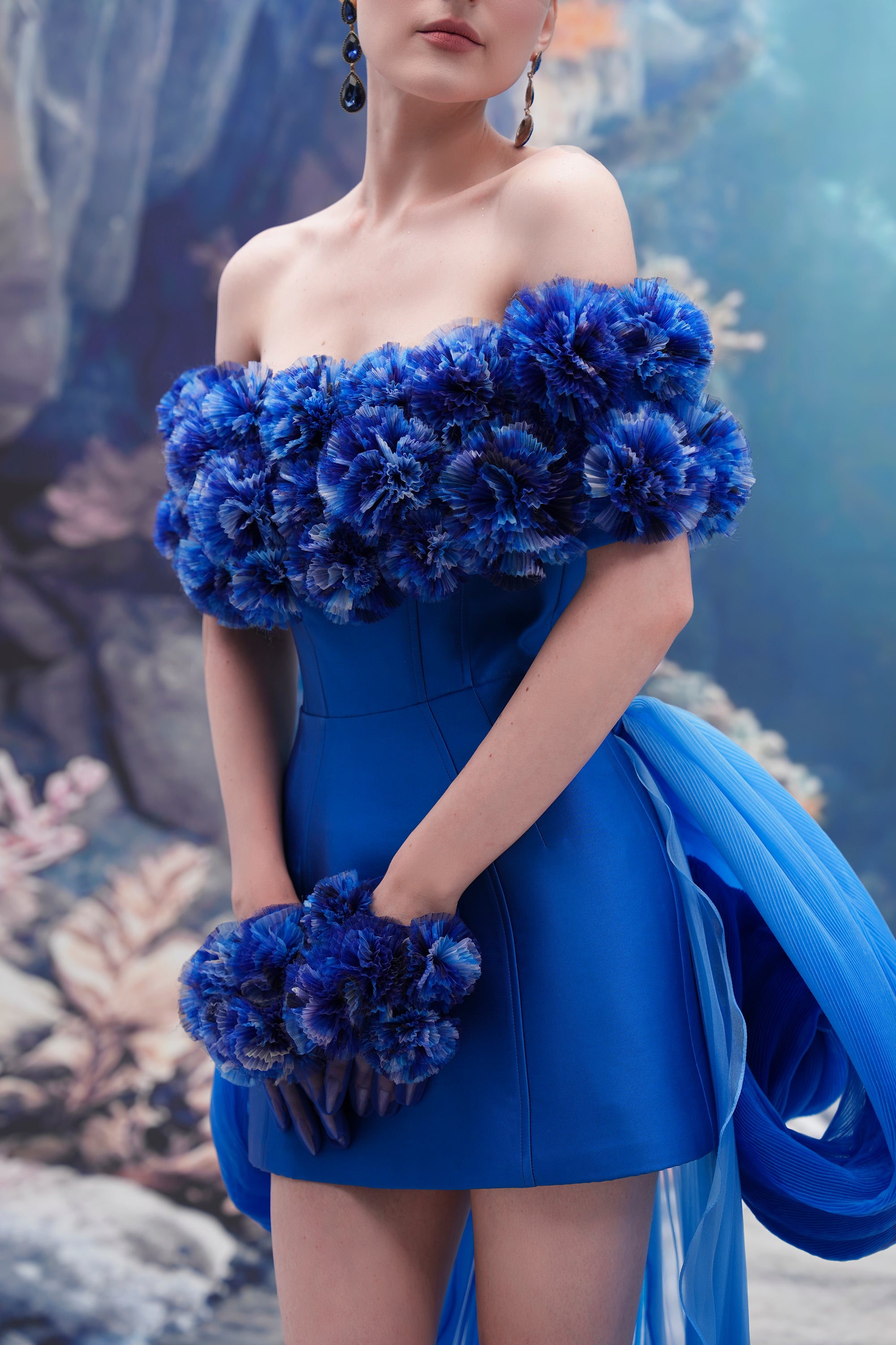 Maris Queen Taffeta & Organza Dress And Ophelia Organza Gloves