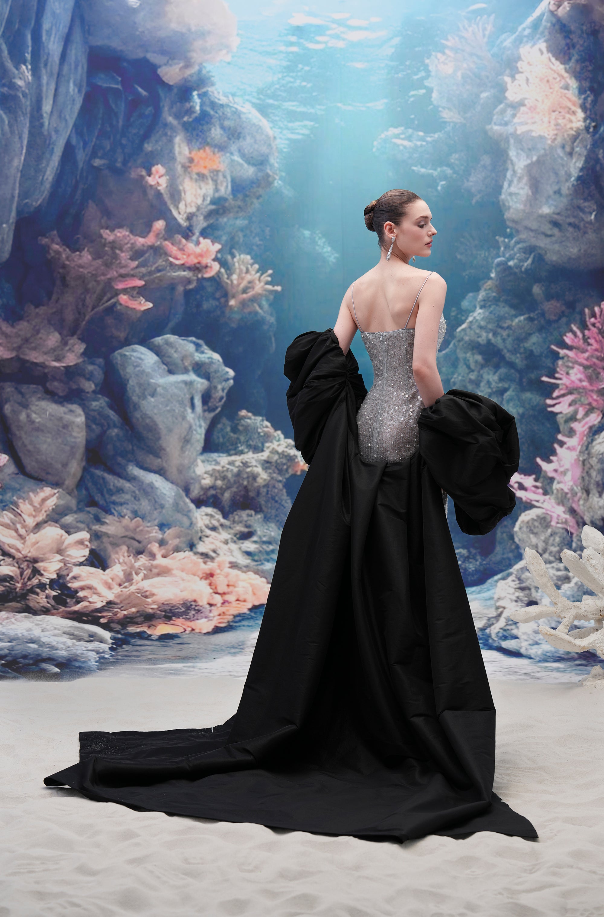 Moirae Sequin Dress & Marisol Taffeta Cape