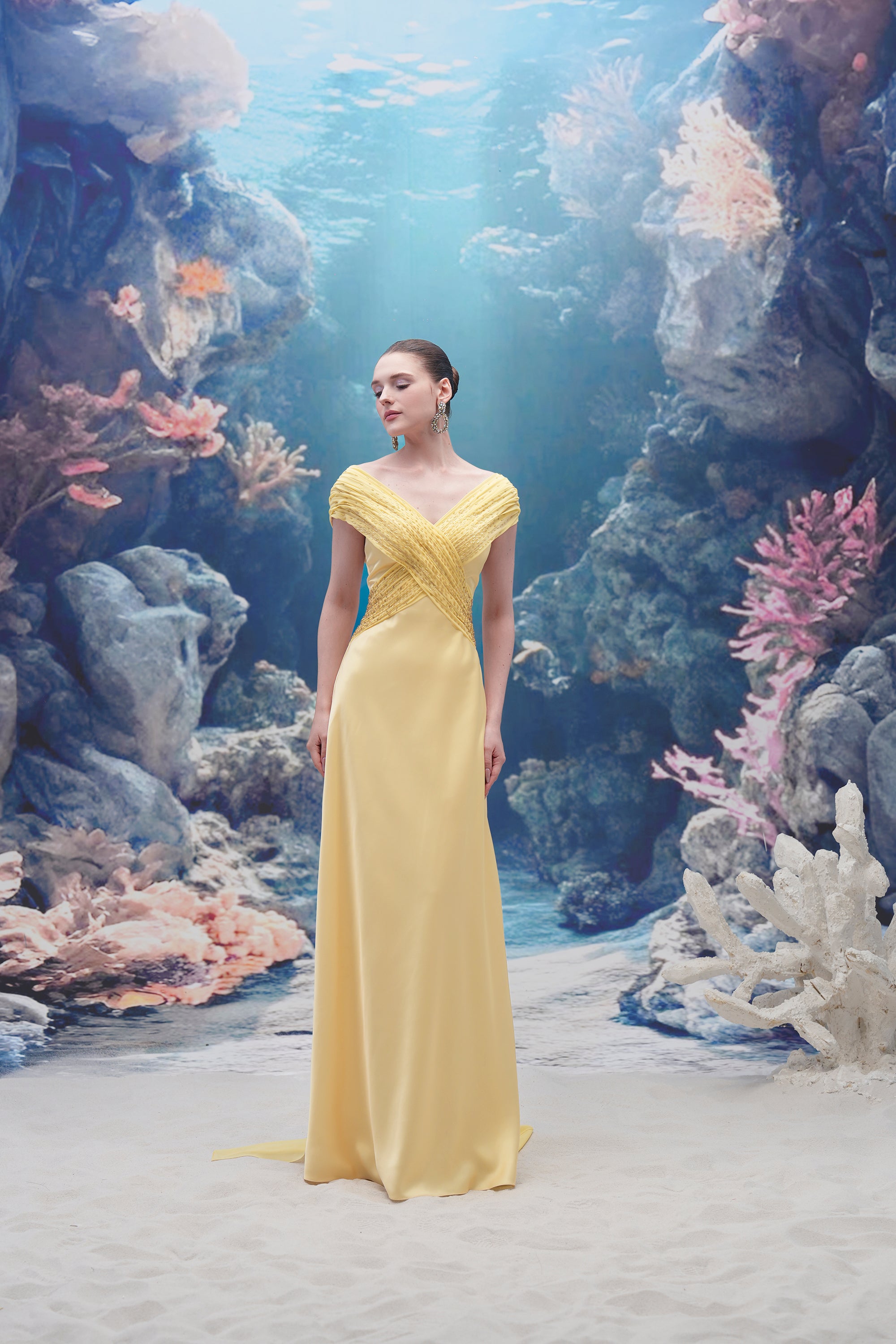 Cordelia Silk Satin & Chiffon Dress