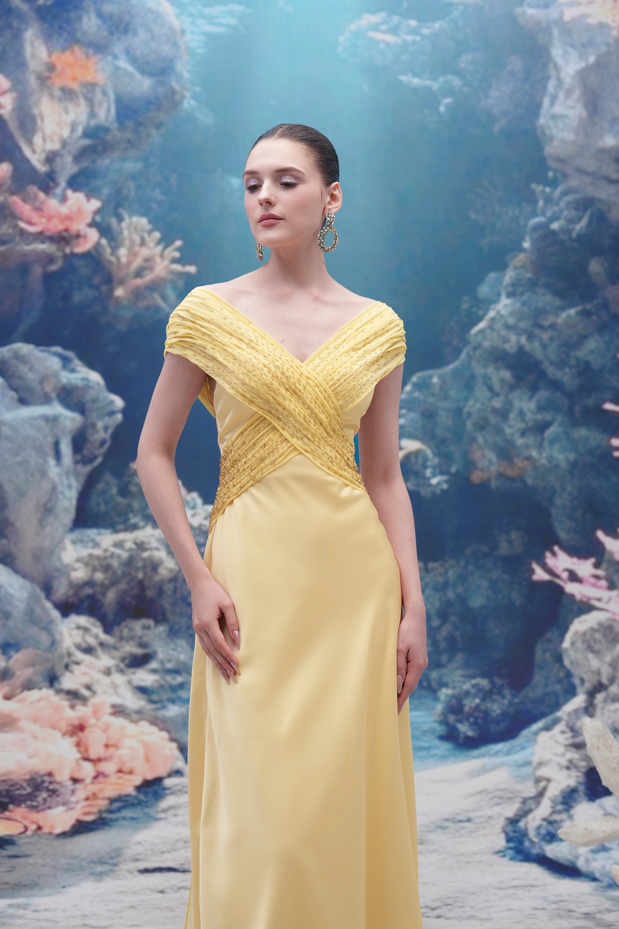 Cordelia Silk Satin & Chiffon Dress