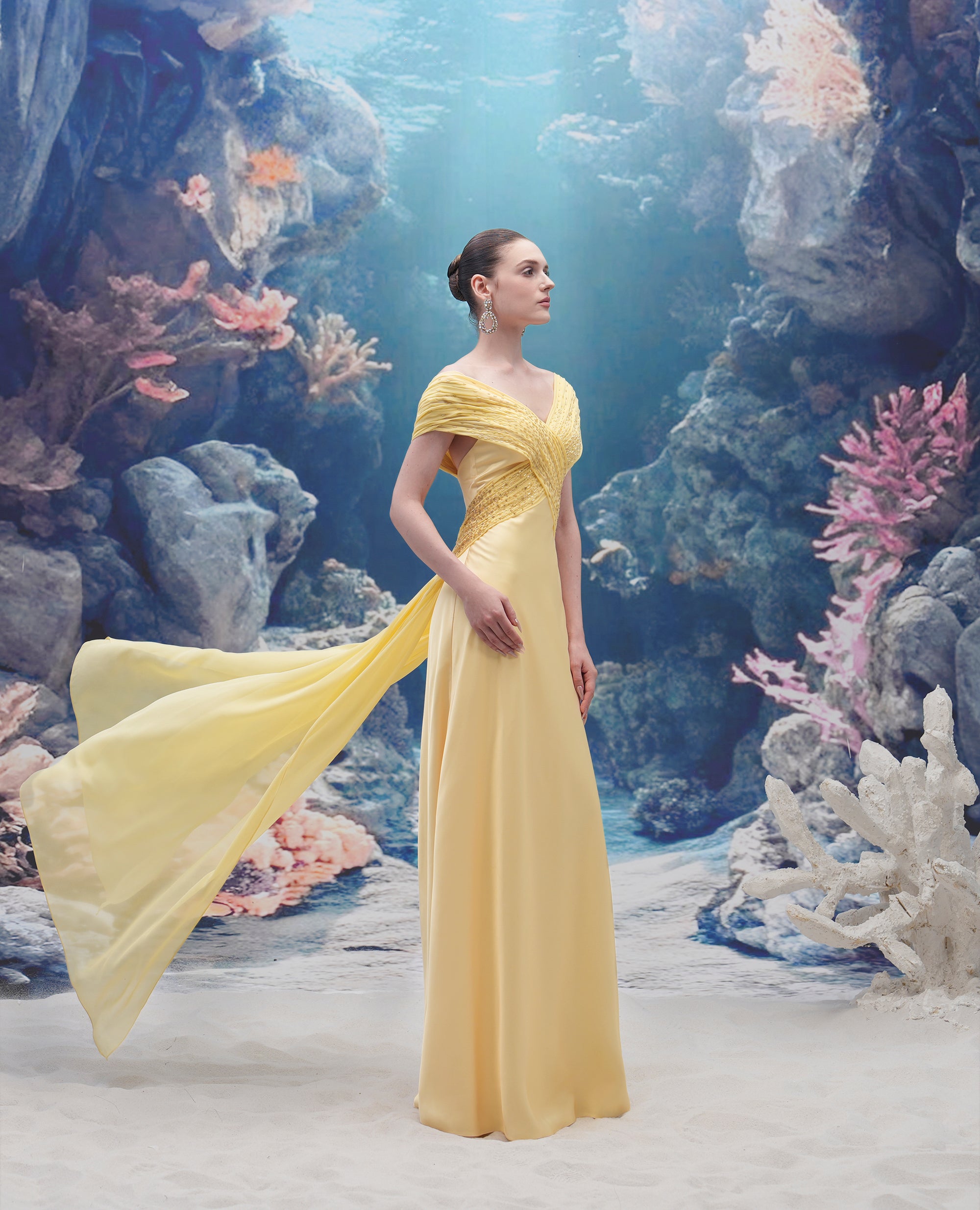 Cordelia Silk Satin & Chiffon Dress
